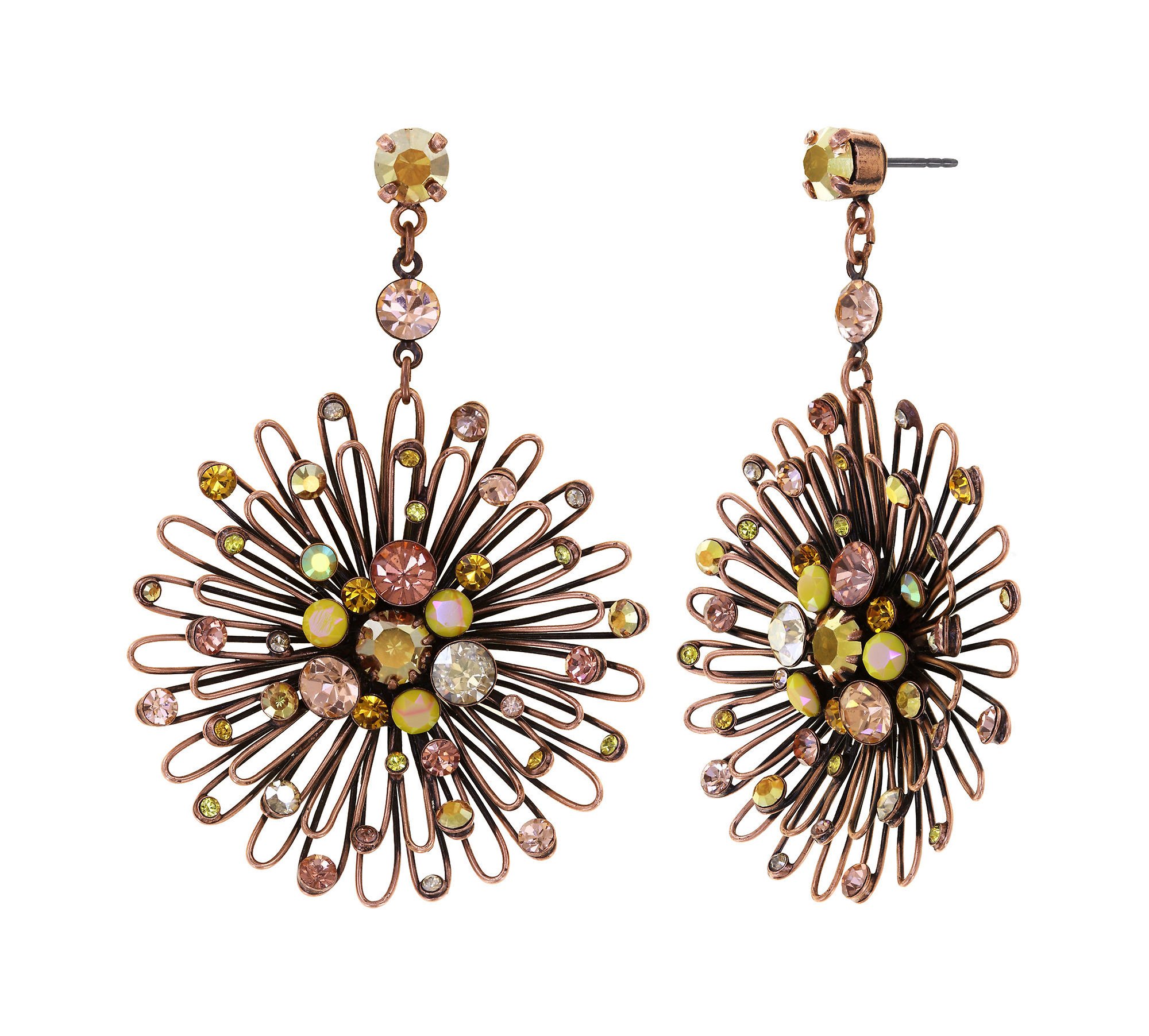 image for Earring stud dangling Distel Yellow  size XL