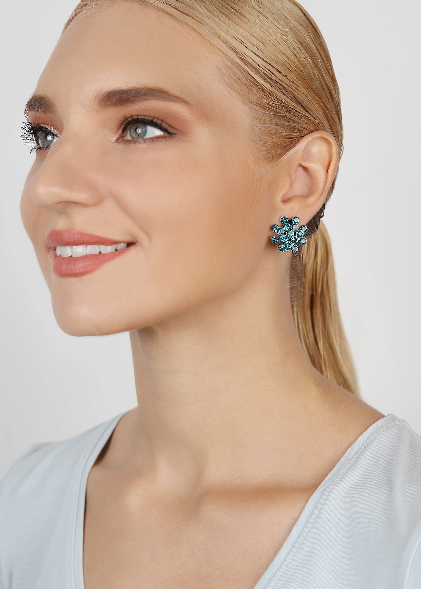 image pour Boucles d'oreilles Clip Magic Fireball Turquoise indicolite Classic Size (21mm Ø)