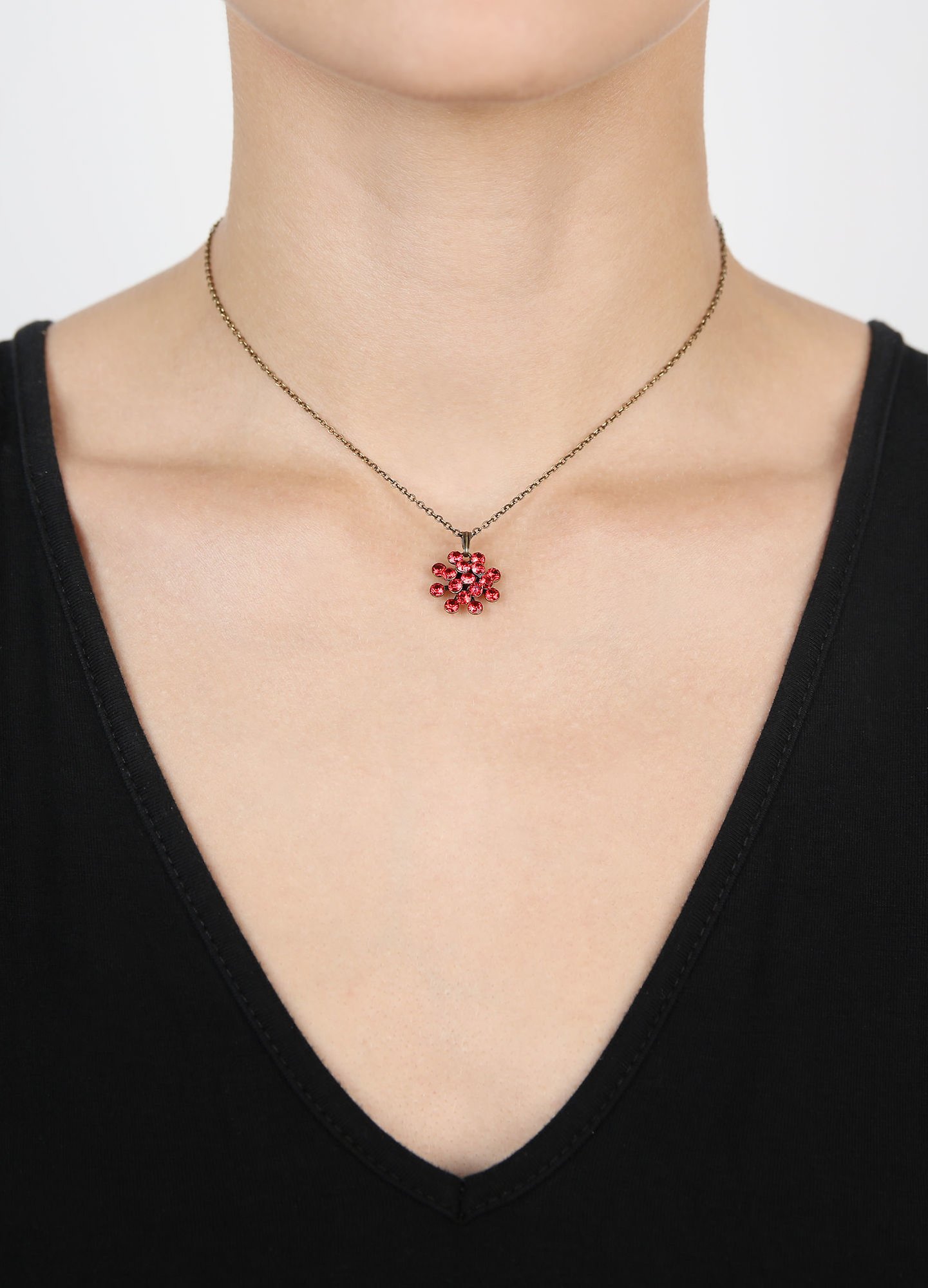image for Necklace Pendant Magic Fireball Red red velvet mini