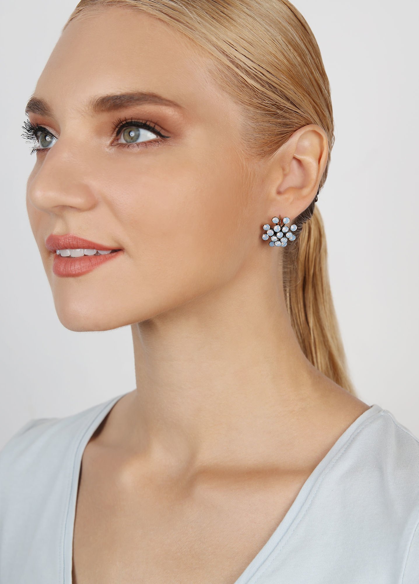 image pour Boucles d'oreilles Eurowire Magic Fireball Bleu lt. sapphire opal Classic Size (21mm Ø)