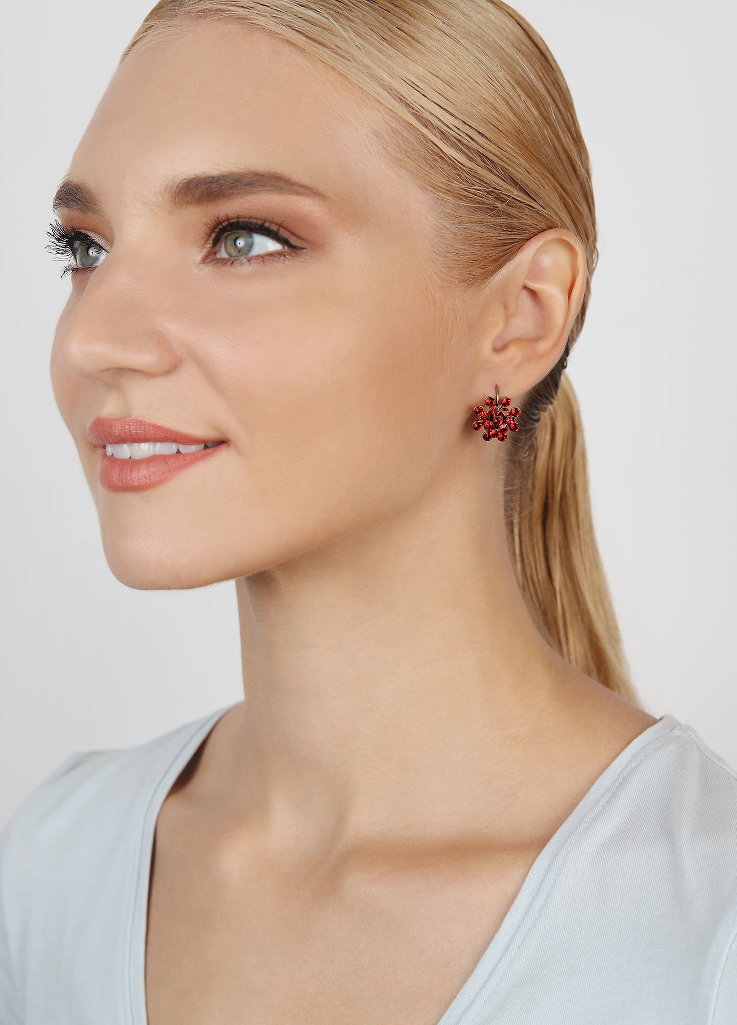 image pour Boucles d'oreilles Eurowire Magic Fireball Rouge red velvet mini