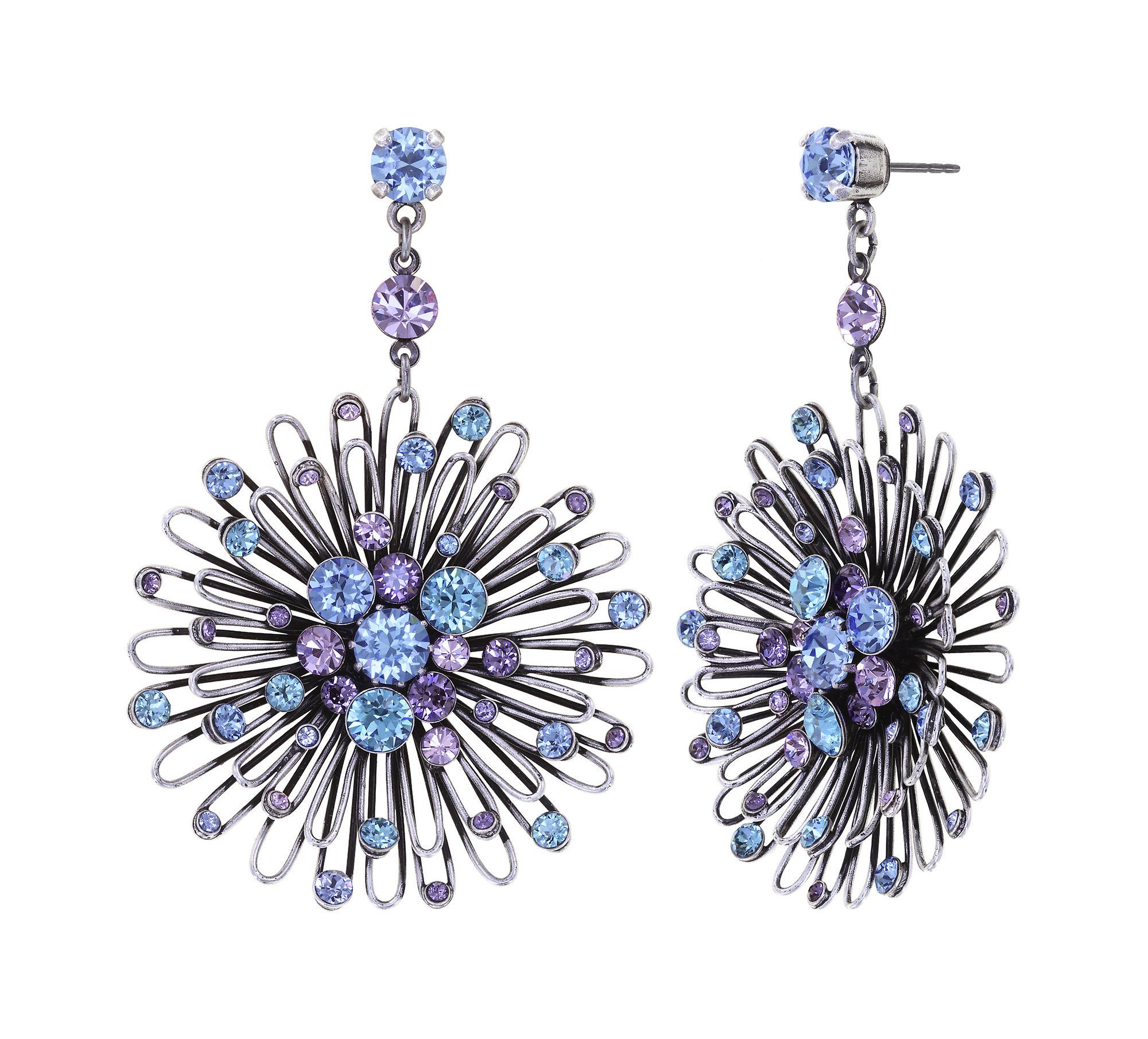 image pour Clou d'oreille pendant Distel Bleu / Lila  size XL