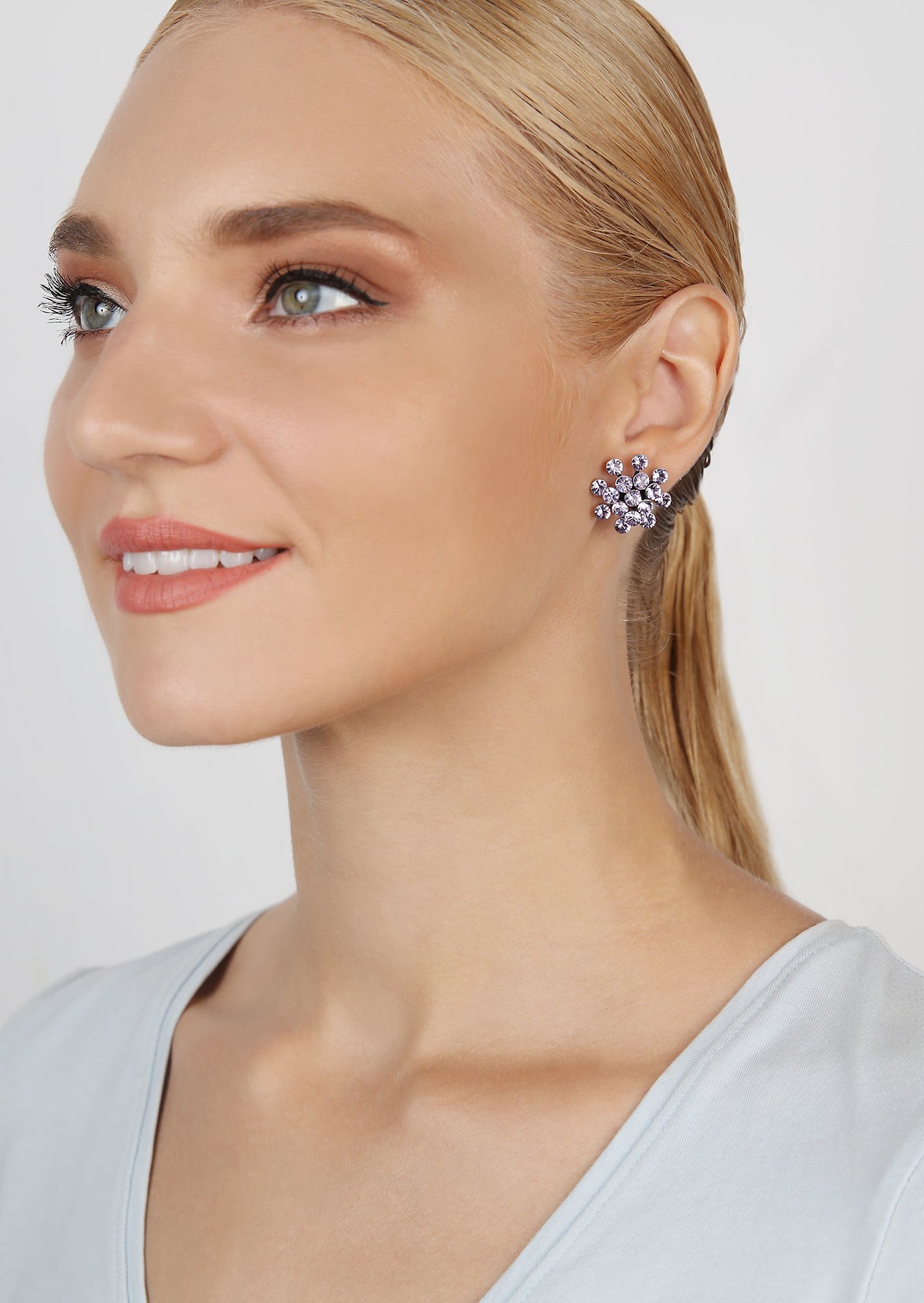 image for Earring Stud Magic Fireball Lila violet Classic Size (21mm Ø)