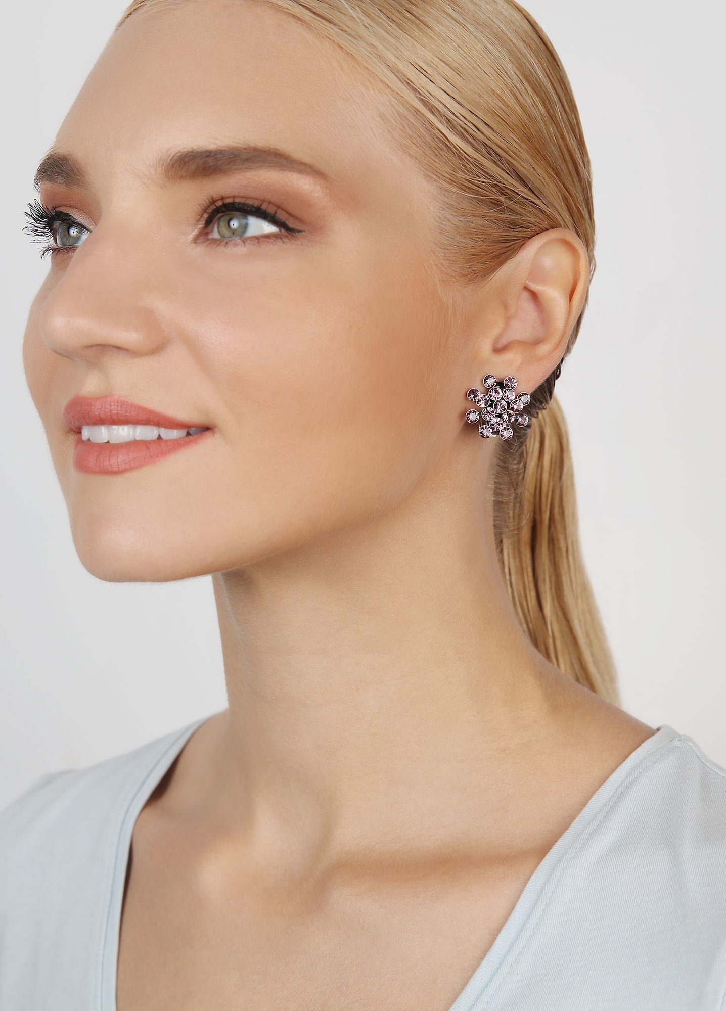 Bild für Ohrringe mit Clip Magic Fireball Lila Heller Amethyst Classic Size (21mm Ø)