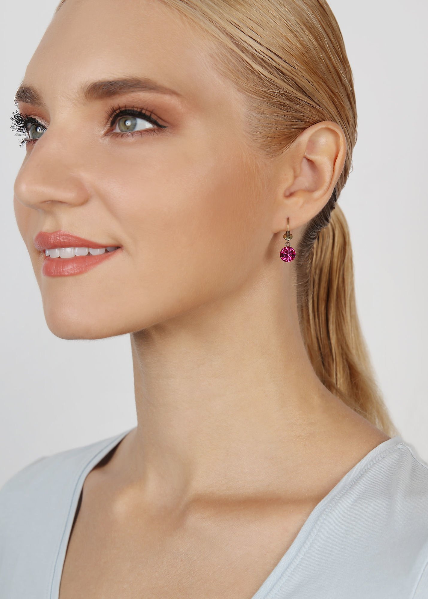 Bild für Ohrringe baumelnd Black Jack Dunkelrosa Fuchsia SS 39