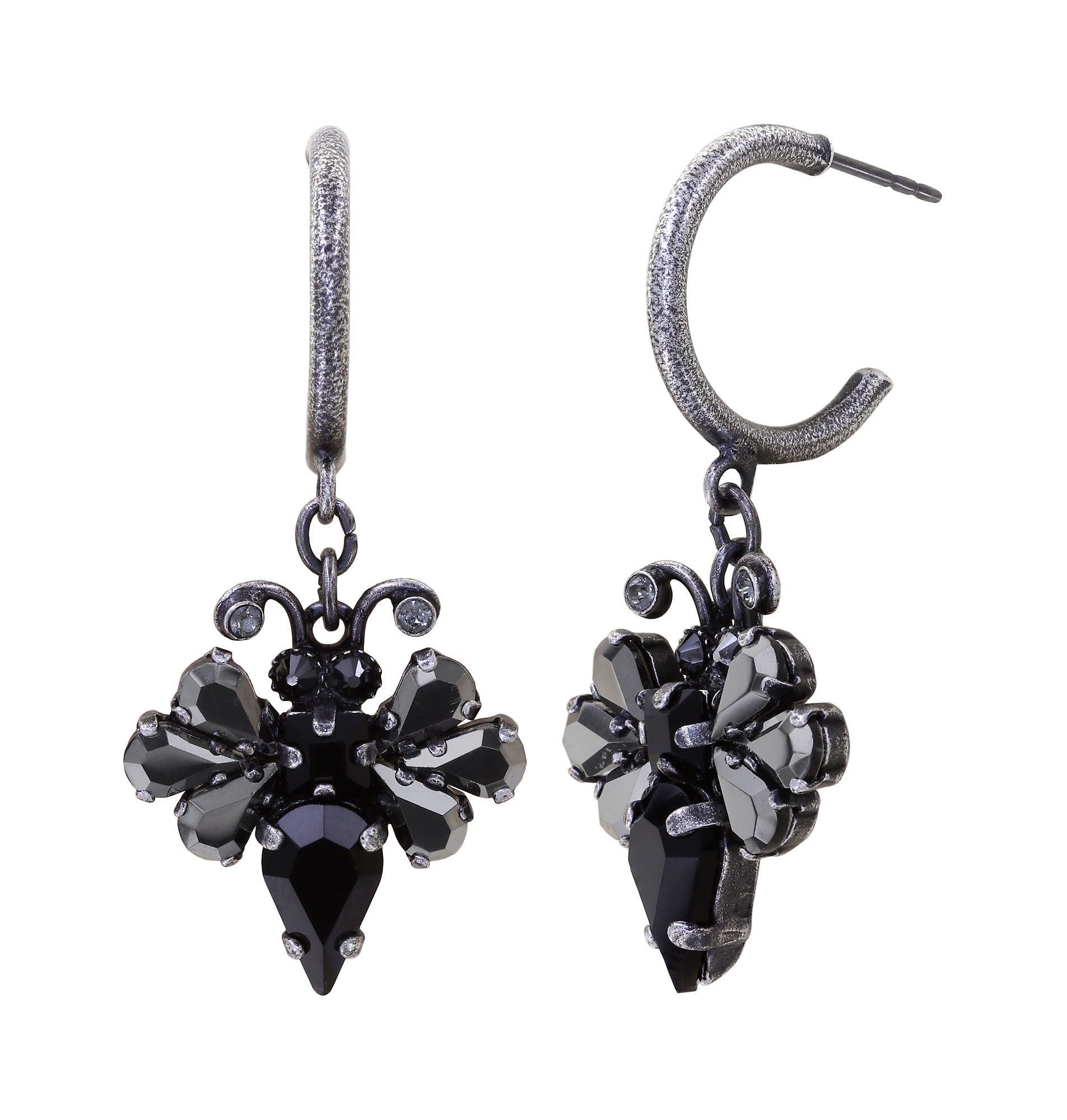 image for Earring Stud Dangling Love Bugs Black  