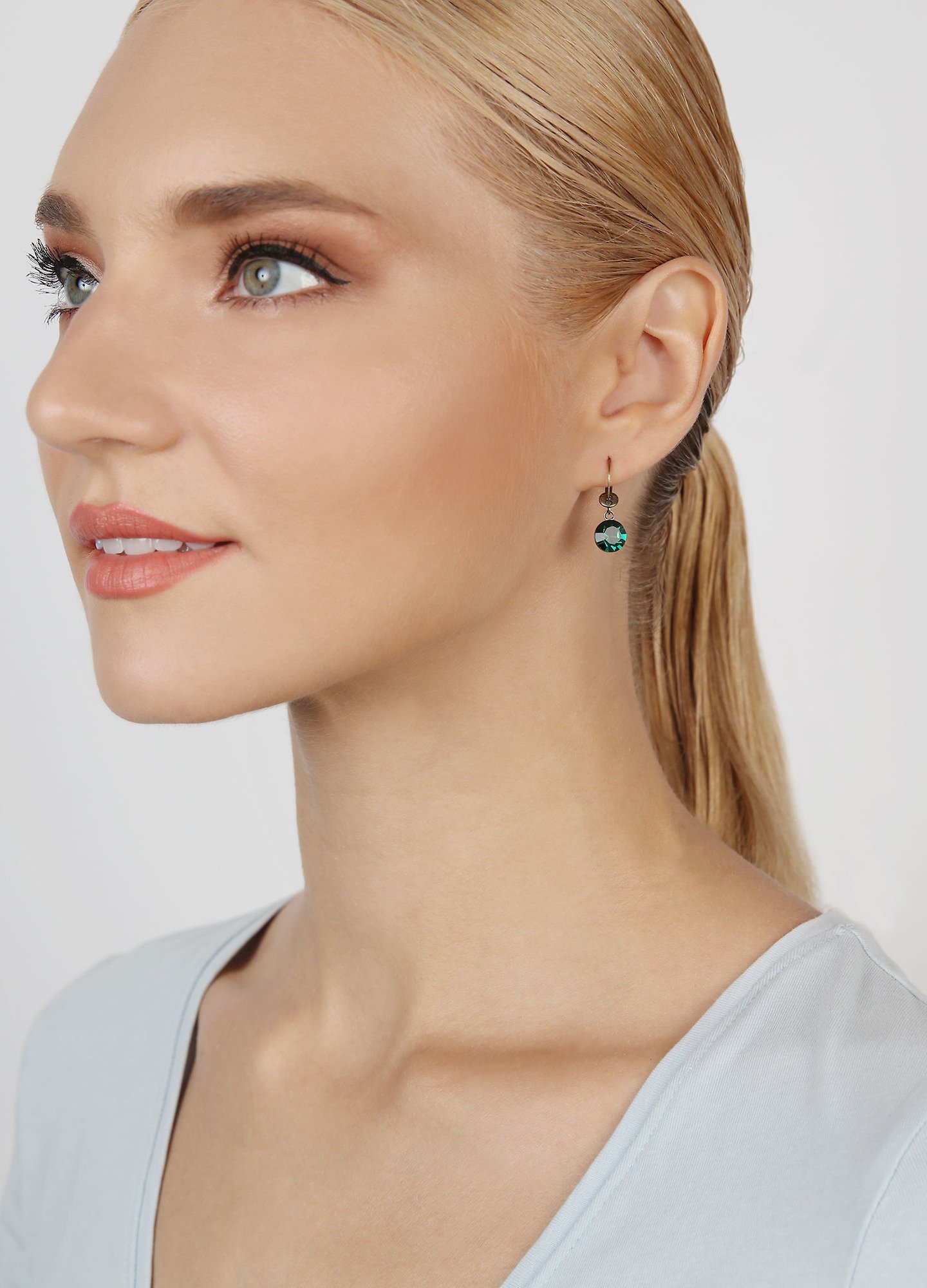 image pour Boucles d'oreilles pendantes Black Jack Vert emerald SS 39