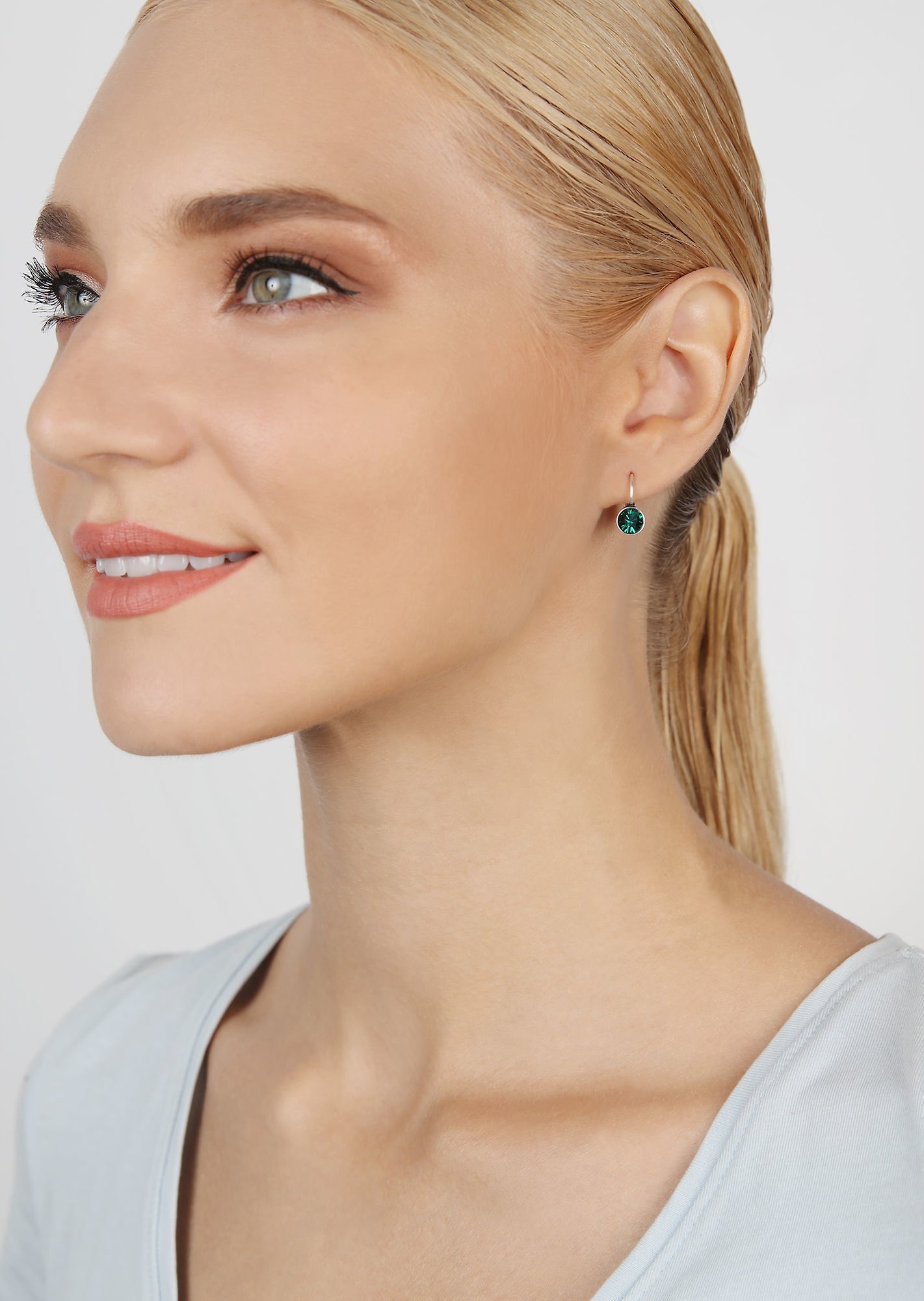 image pour Boucles d'oreilles Eurowire Black Jack Vert emerald SS 29