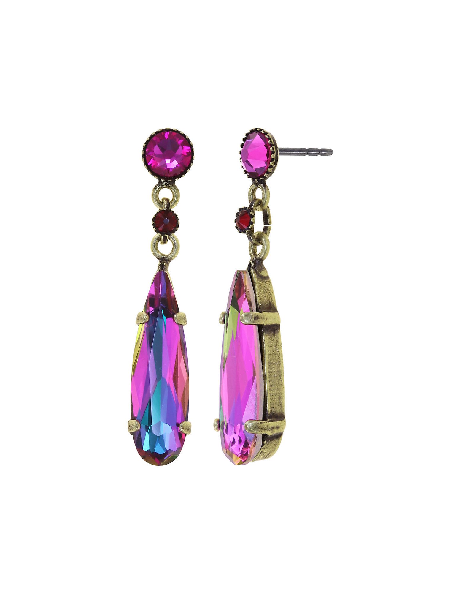 image for Earring Stud Dangling Love Bugs Multi / Green  