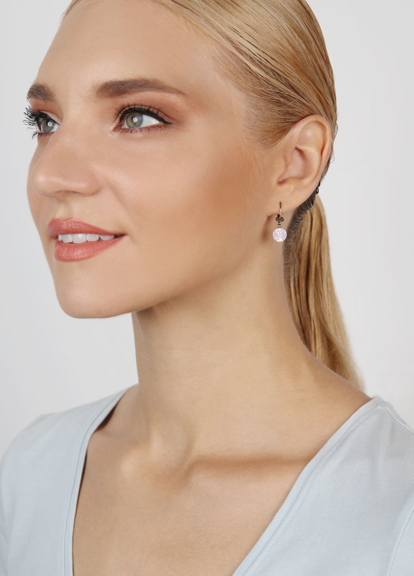 Bild für Ohrringe baumelnd Black Jack Pink rose opal SS 39