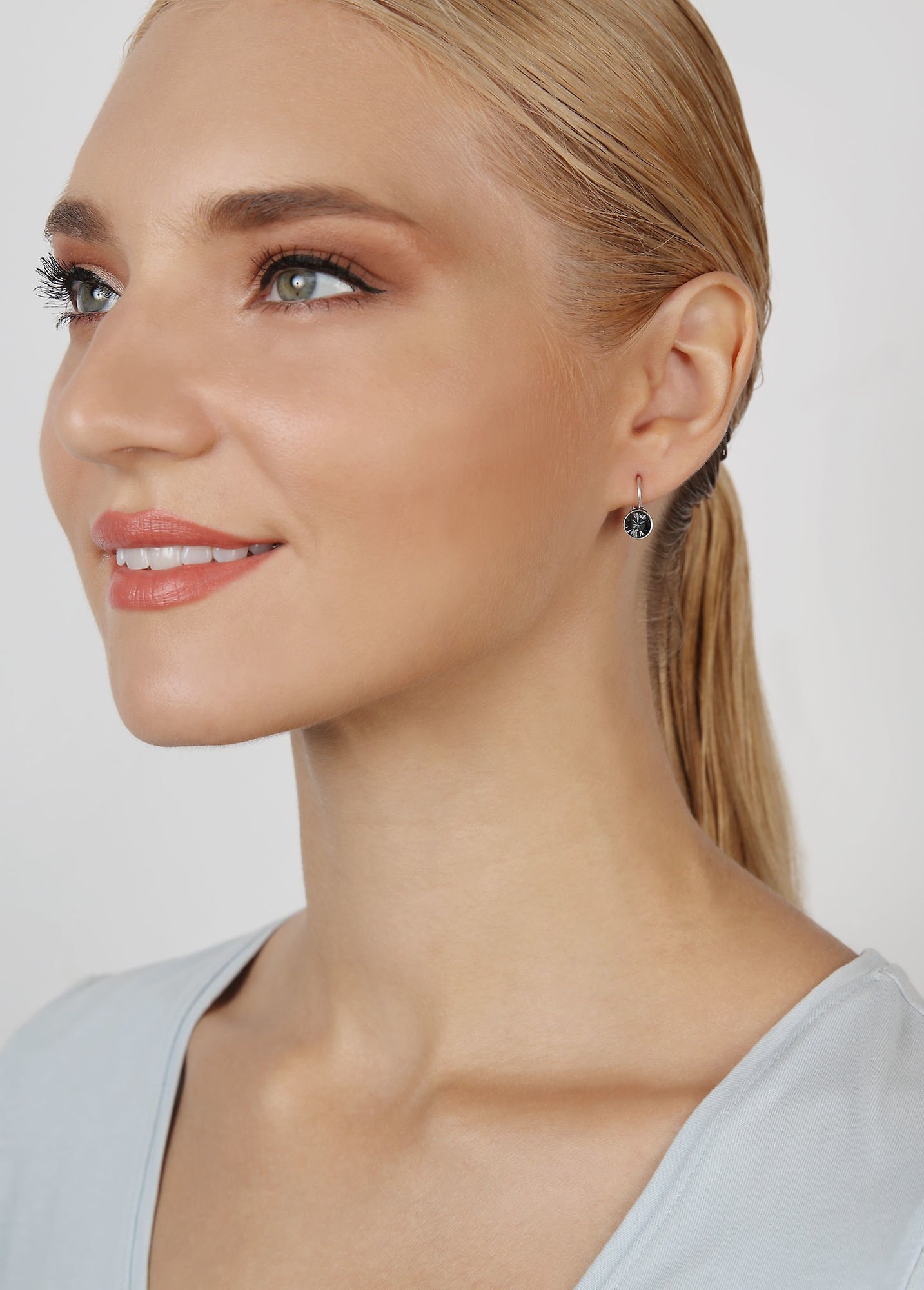 image pour Boucles d'oreilles Eurowire Black Jack Gris crystal night fall SS 29