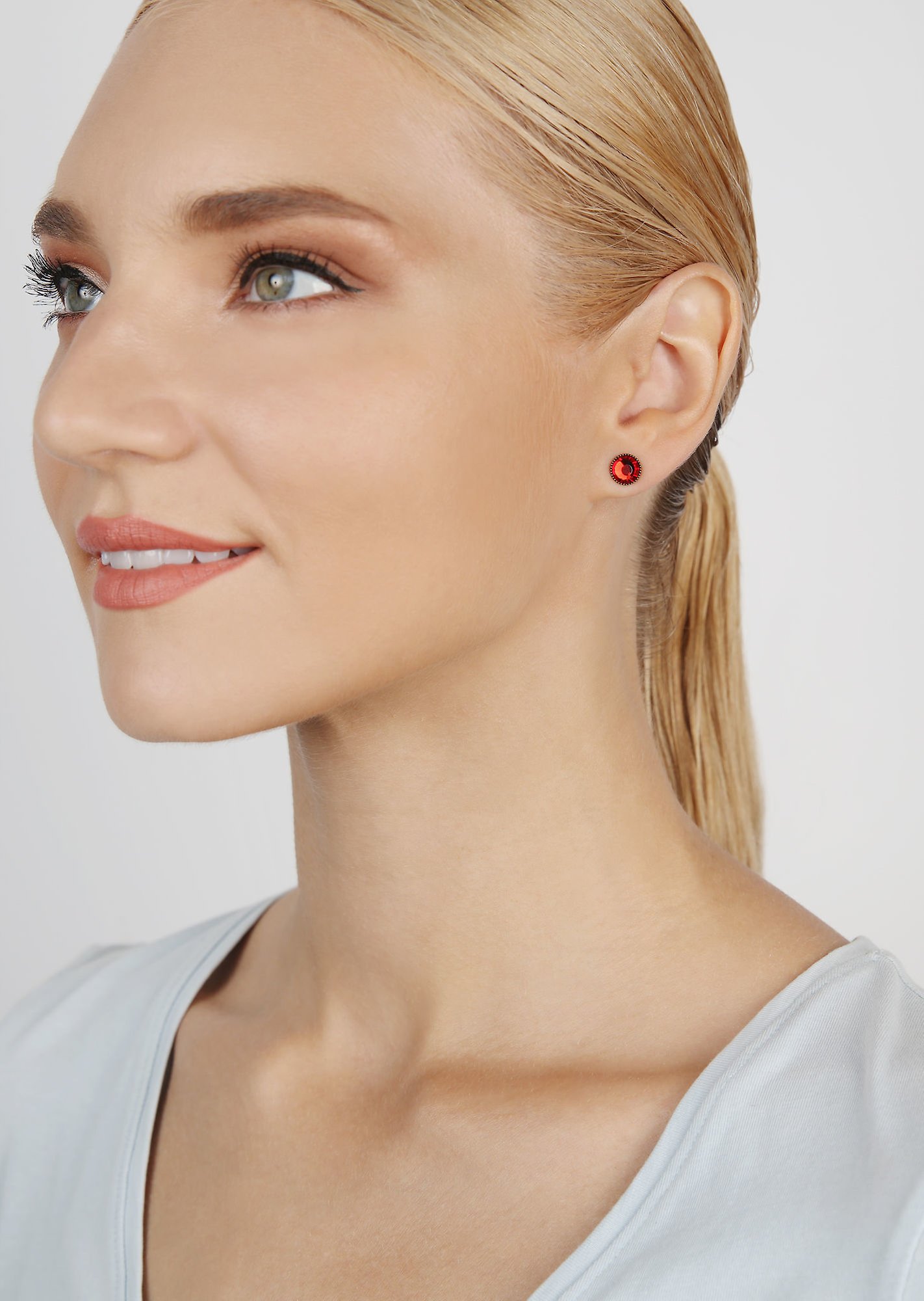 Bild für Ohrstecker flach Black Jack Rot red velvet SS 34