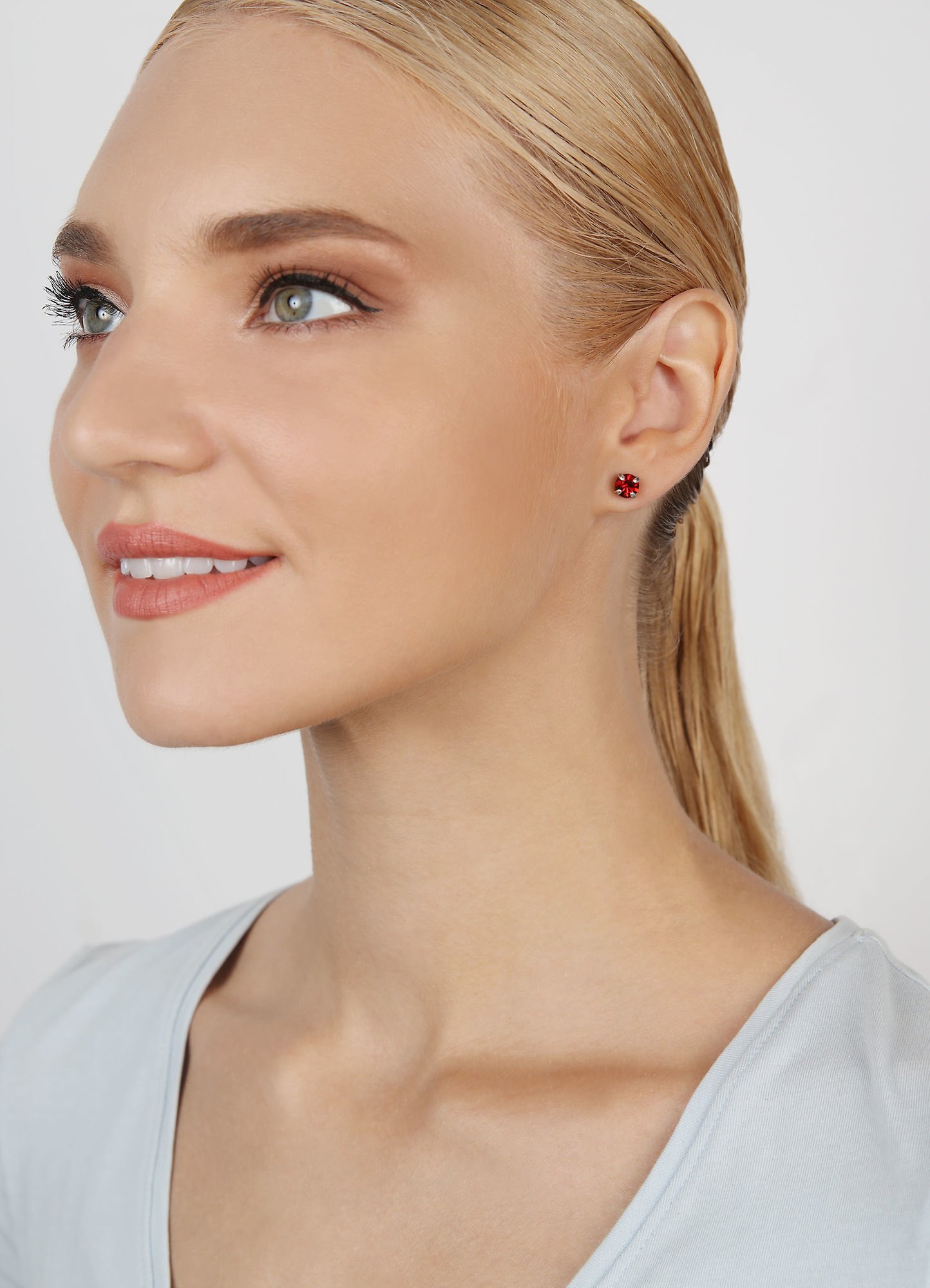 image for Earring stud Black Jack Red red velvet SS 29