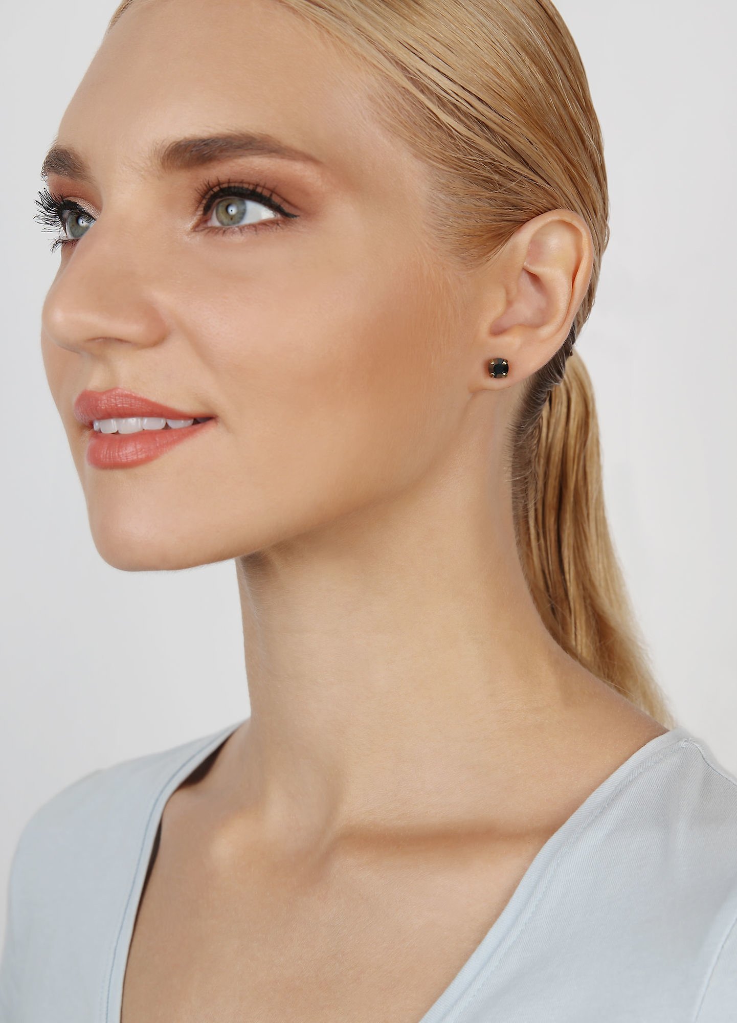 image pour Clou d'oreille Black Jack Noir jet hematite SS 29