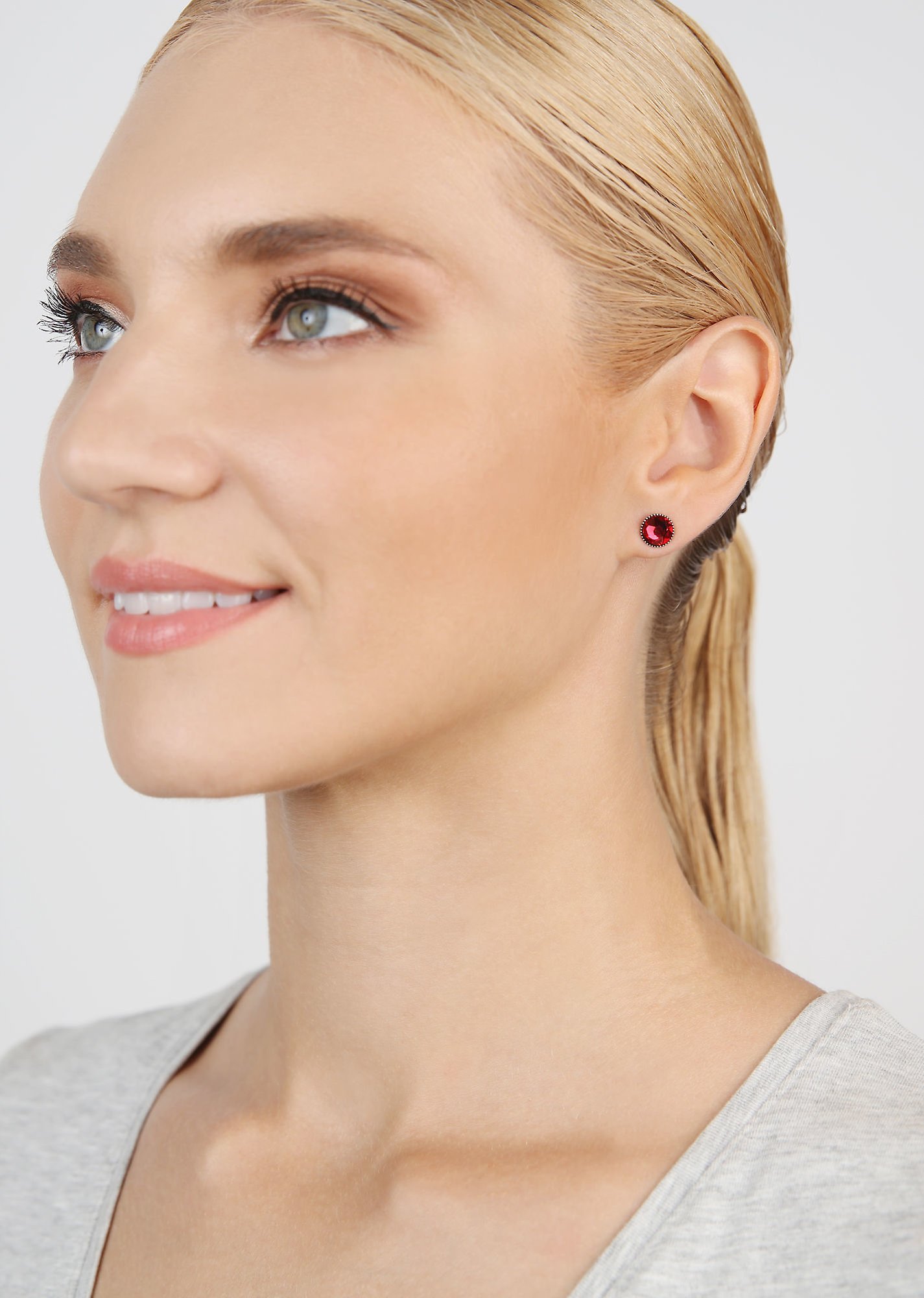 Bild für Ohrstecker flach Black Jack Rot scarlet SS 34