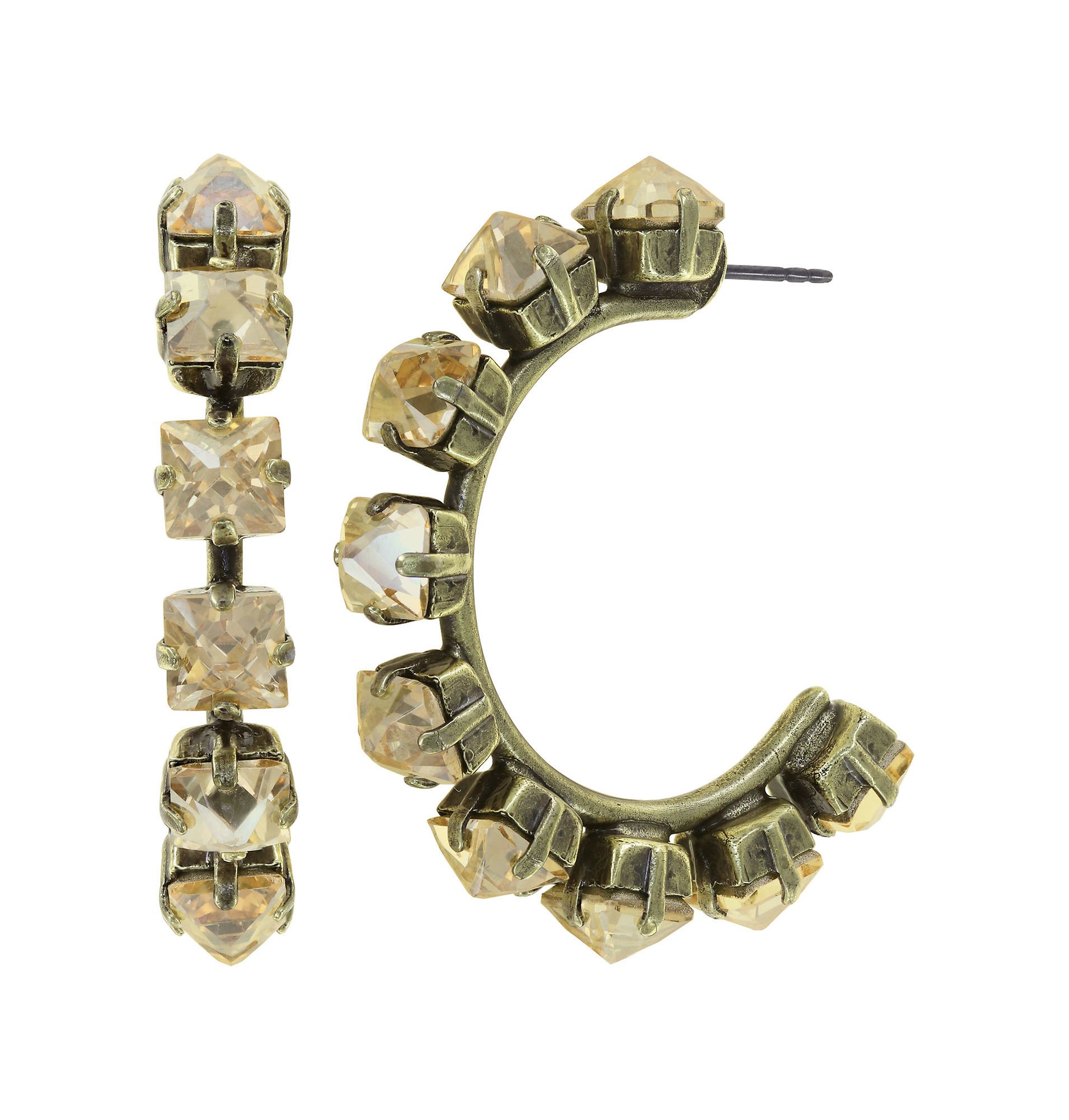 image pour Boucles d'oreilles créoles Punk Classics Beige  size S