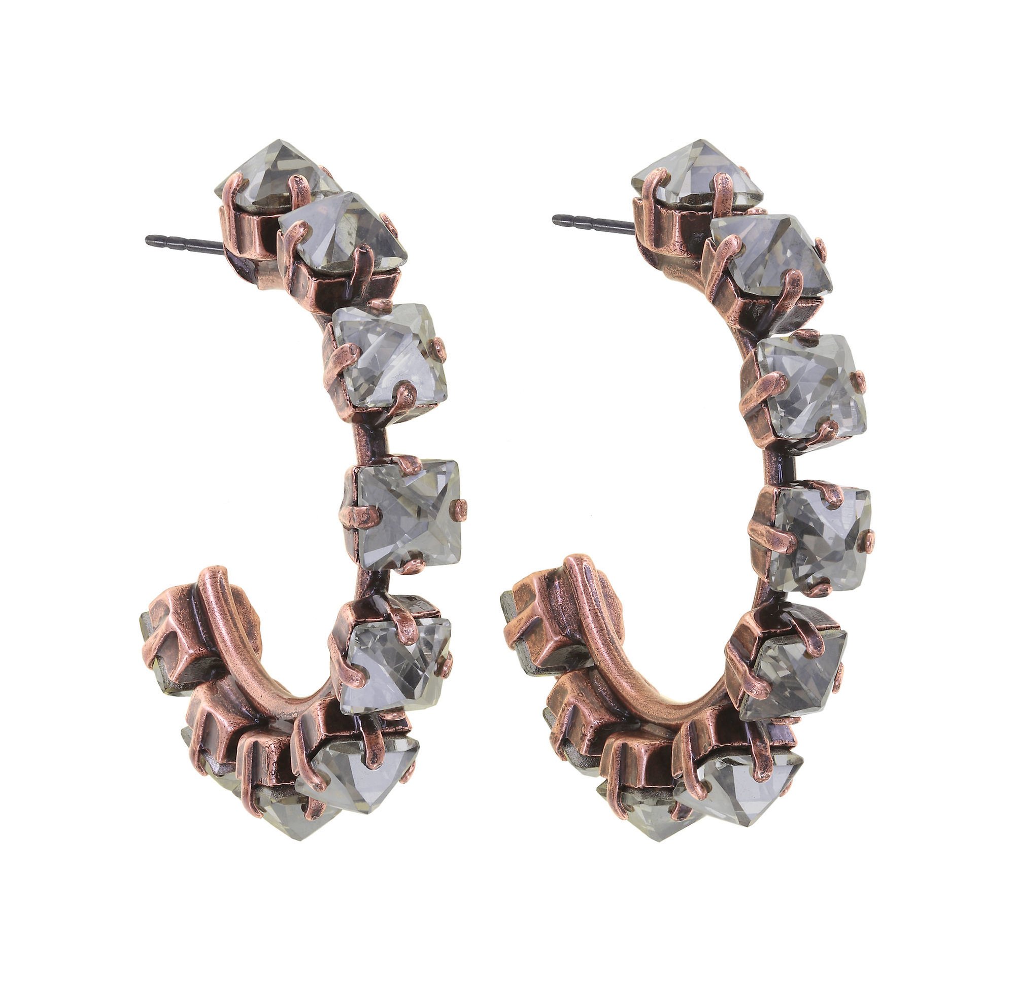 image for Creole Earrings Punk Classics Grey  size S