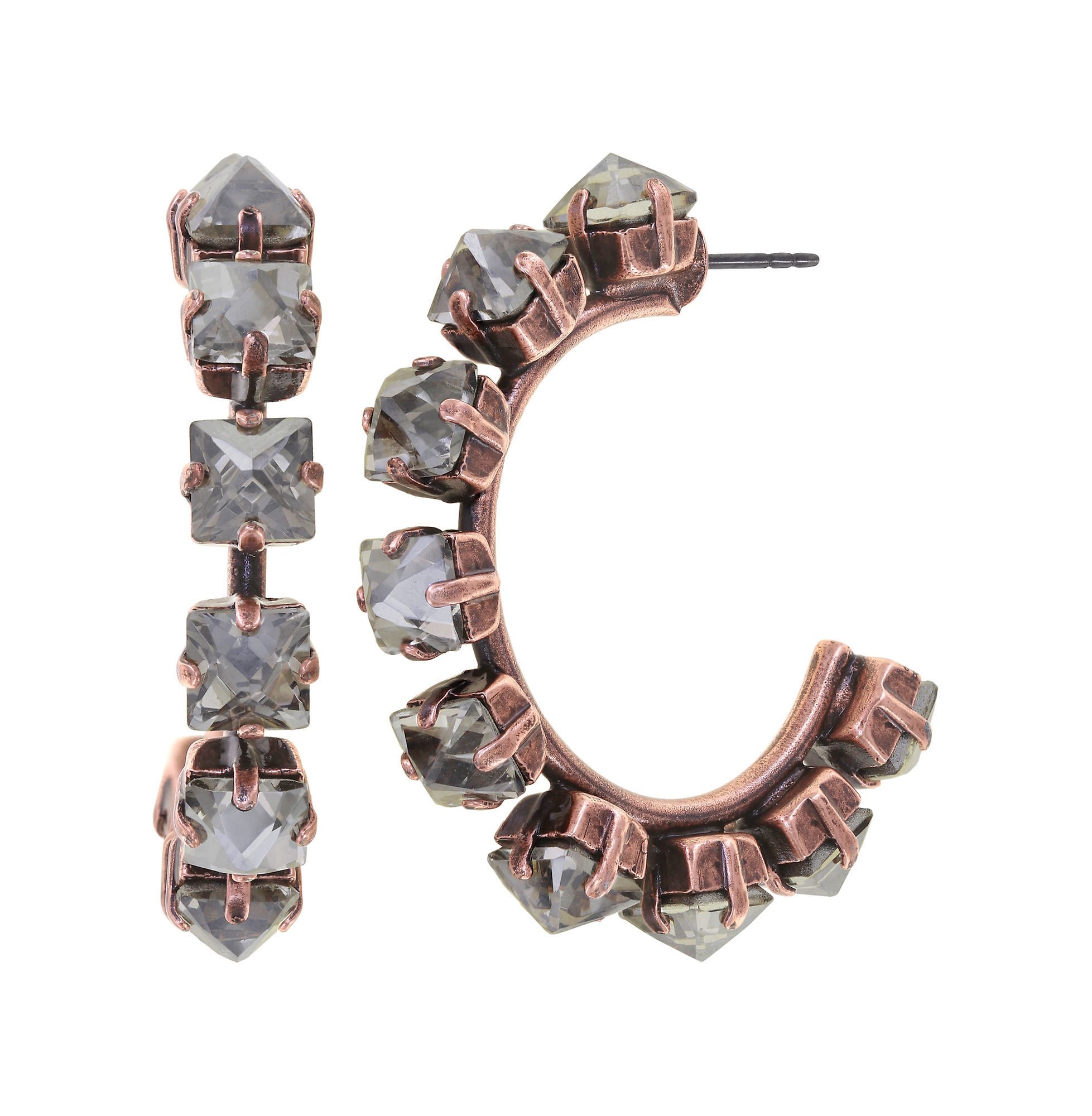 image pour Boucles d'oreilles créoles Punk Classics Gris  size S