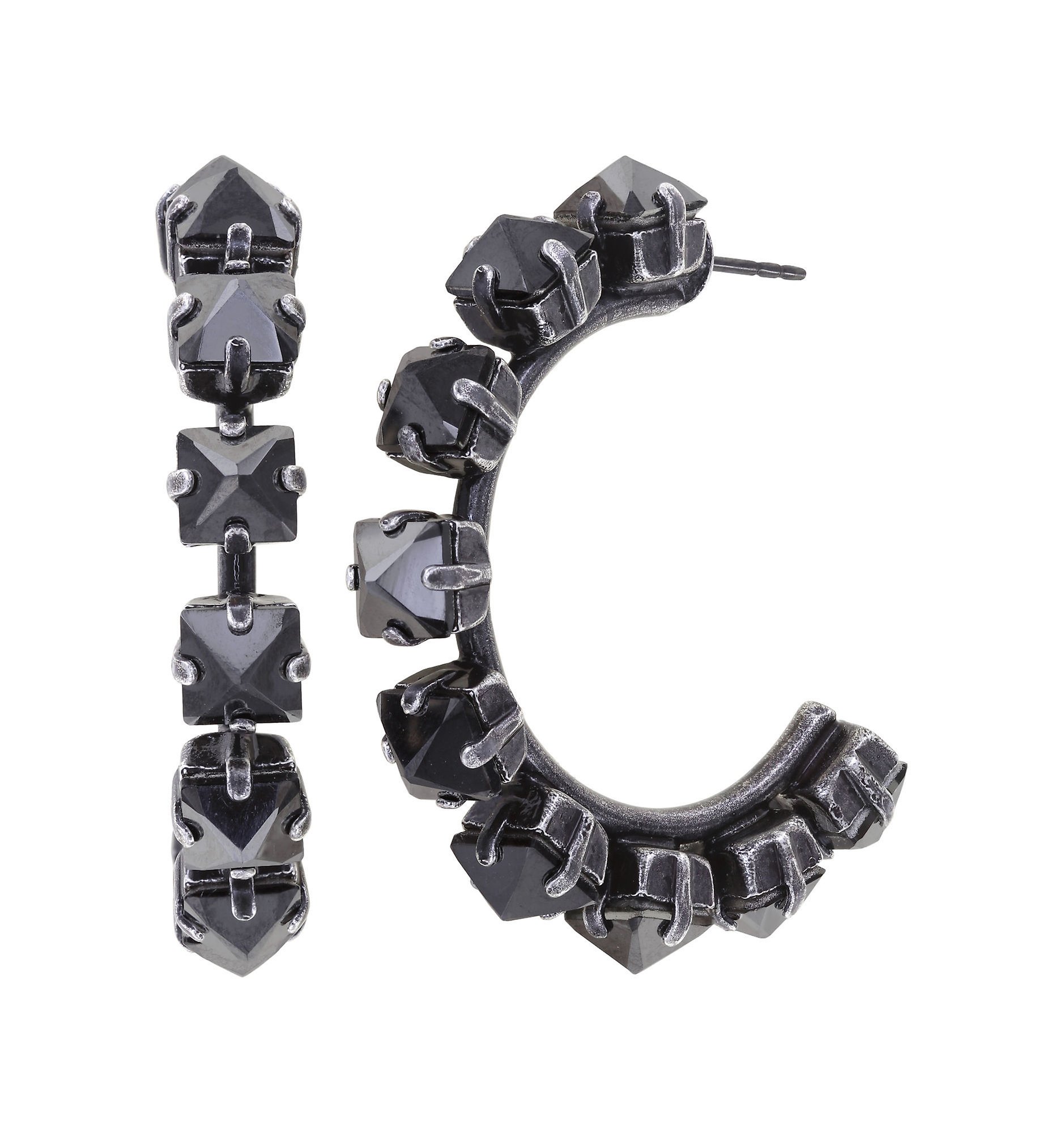 image pour Boucles d'oreilles créoles Punk Classics Noir  size S