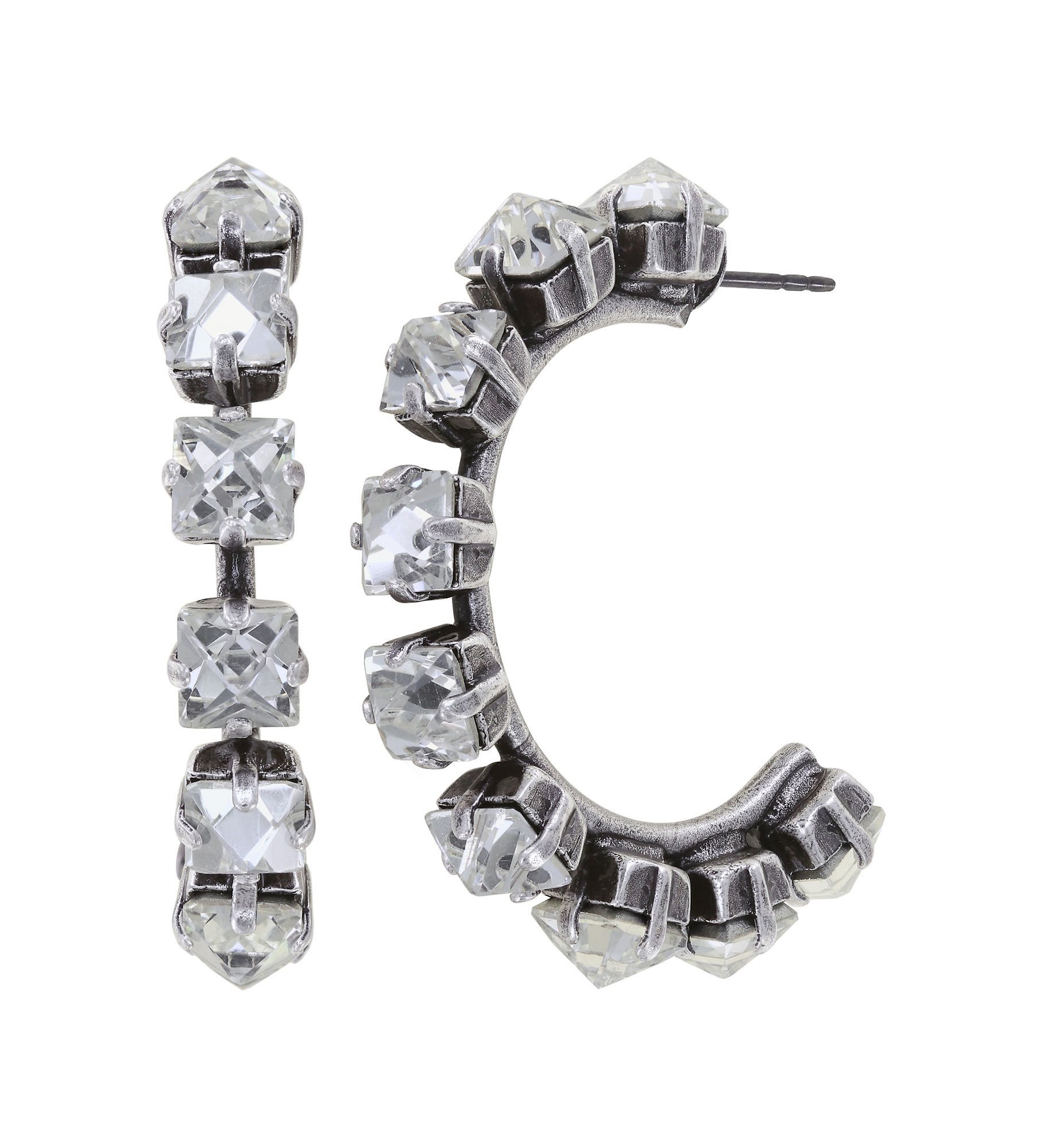 image for Creole Earrings Punk Classics White  size S