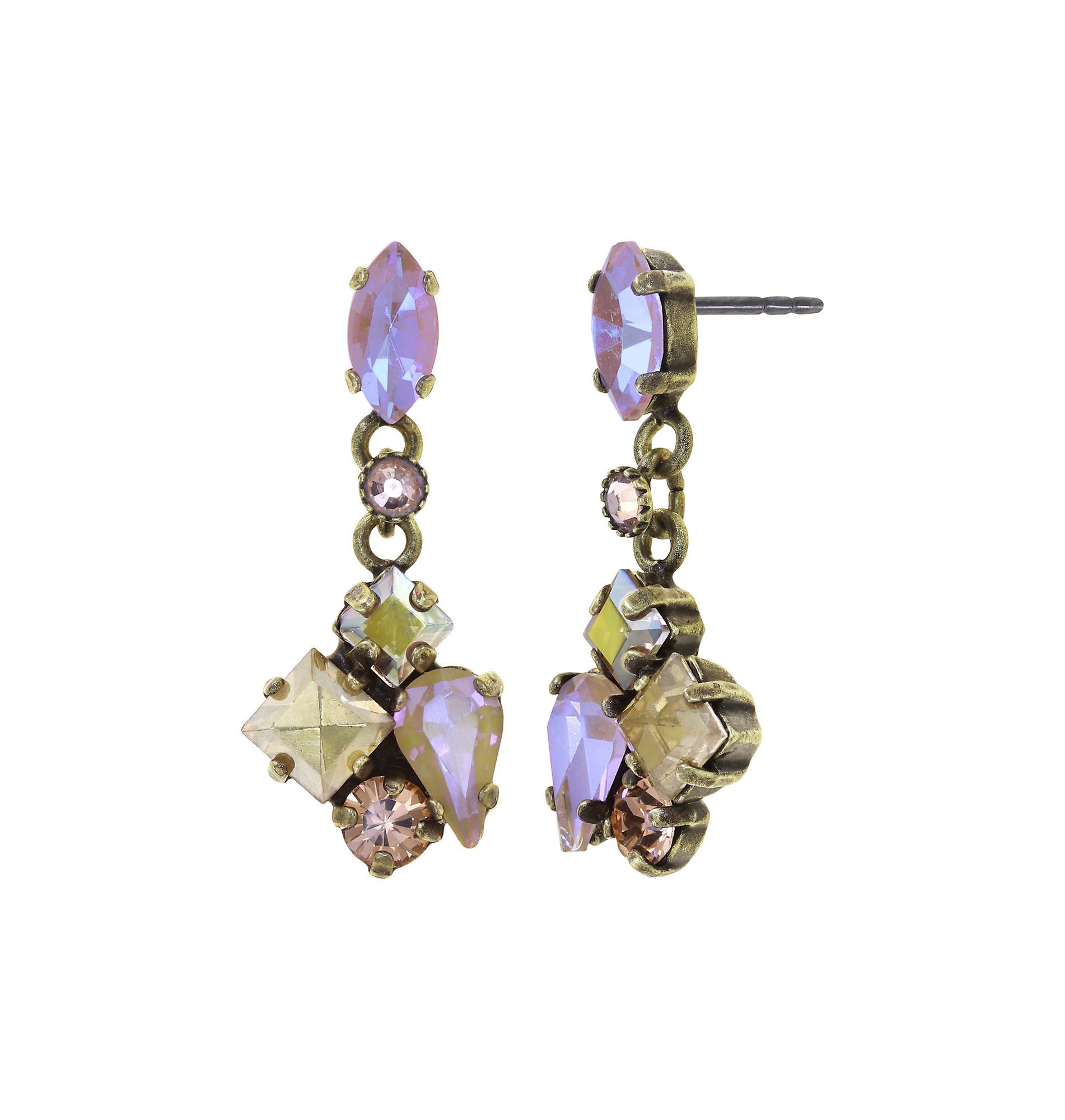 image pour Clou d'oreille pendant Ballroom Beige / Lila  