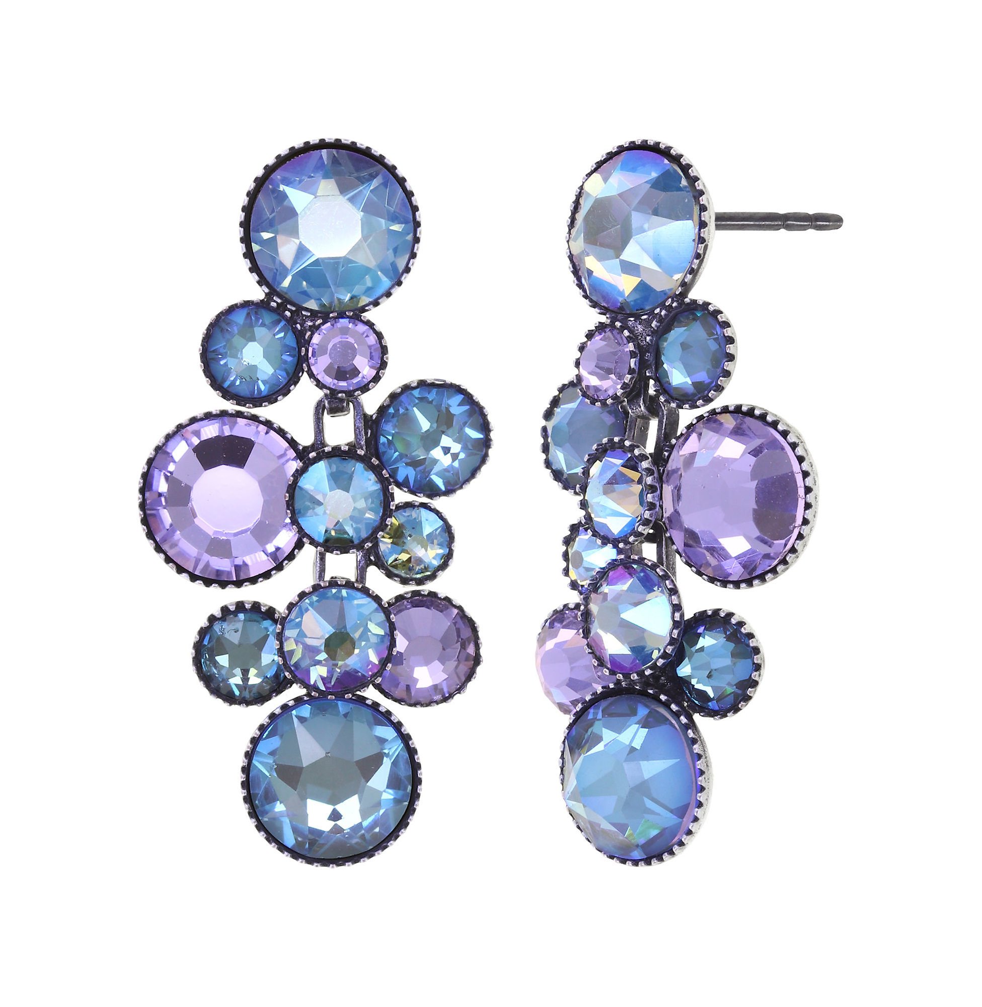 image for Earring Stud Dangling Water Cascade Blue / Lila  