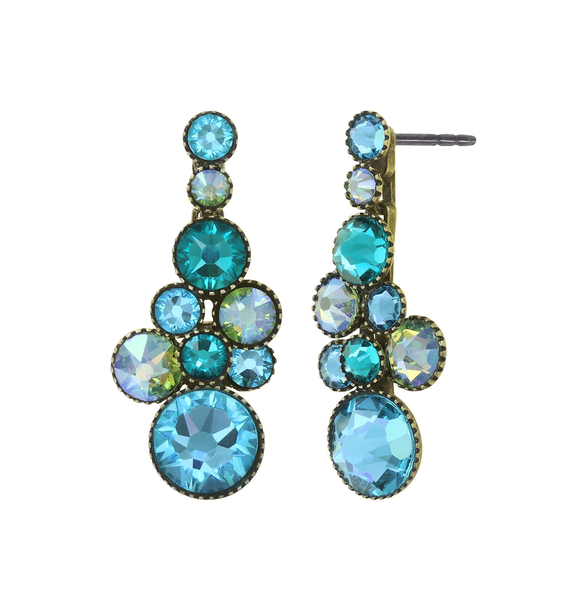image for Earring Stud Dangling Water Cascade Blue  