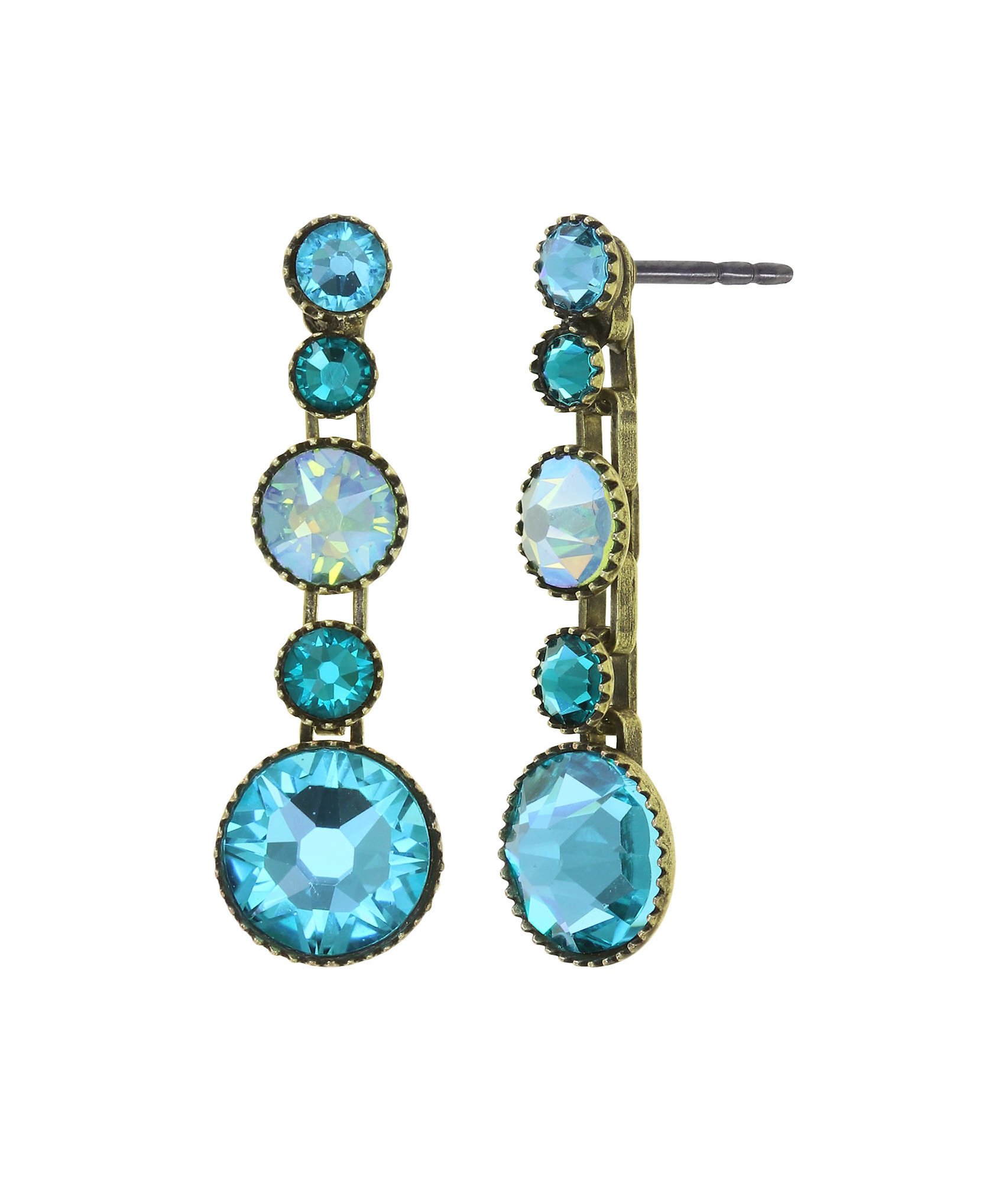 image for Earring Stud Dangling Water Cascade Blue  
