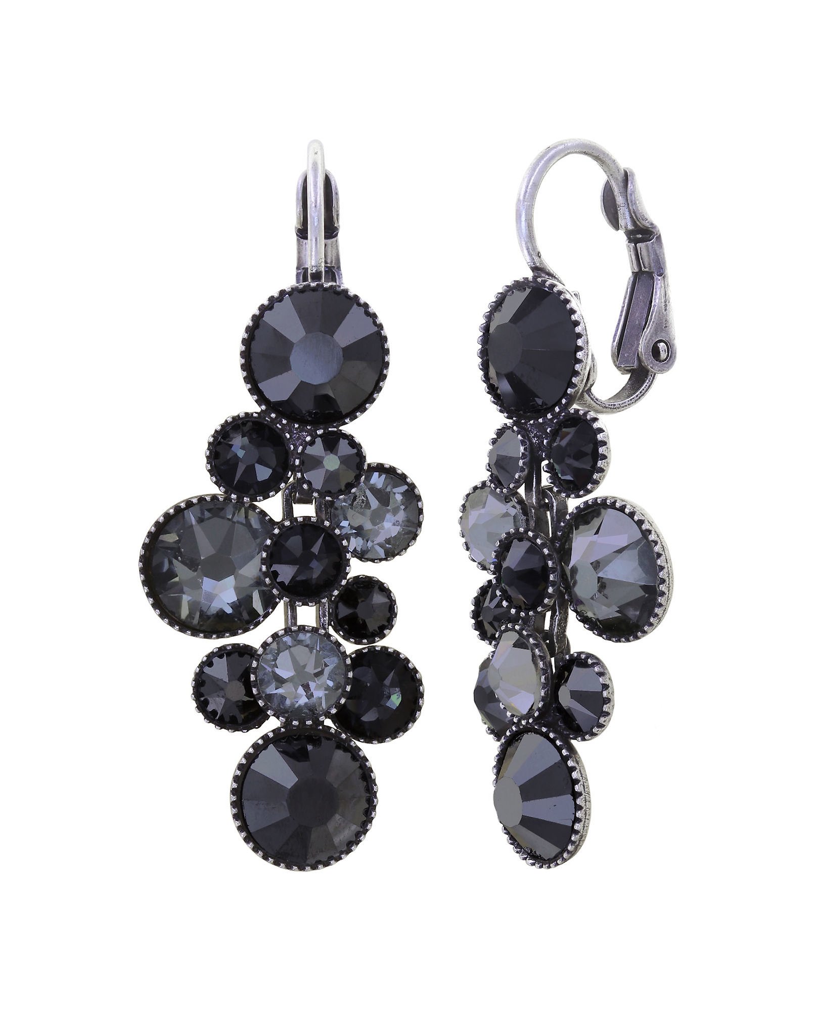 image for Earring eurowire dangling Water Cascade Black  
