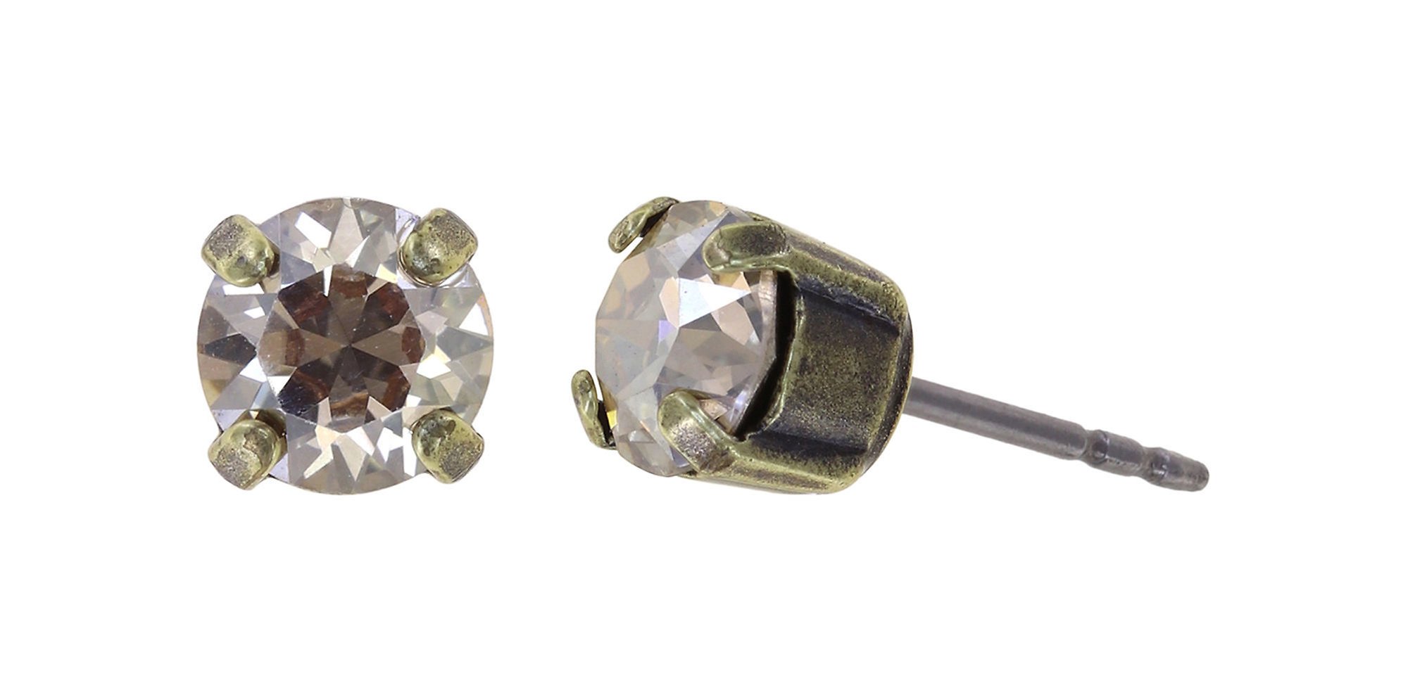 Bild für Ohrstecker Black Jack Beige Kristall goldener Schatten SS 29