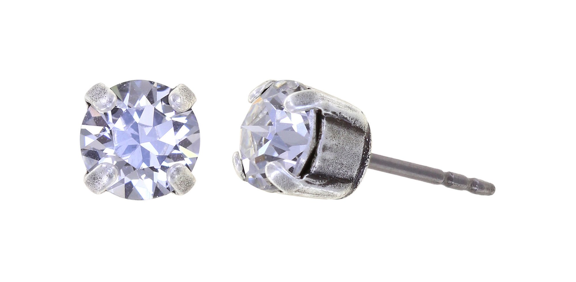 image pour Clou d'oreille Black Jack Blanc crystal SS 29