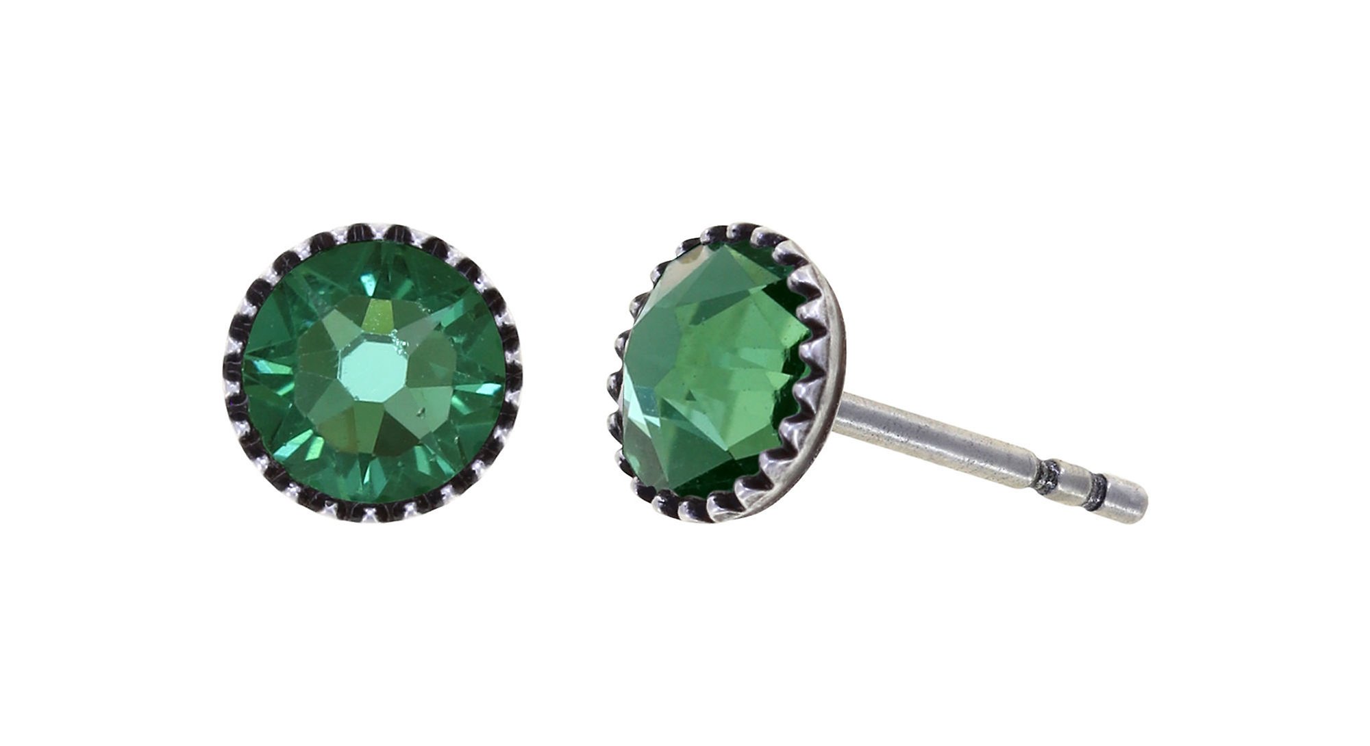 Bild für Ohrstecker flach Black Jack Grün Erinite SS 20