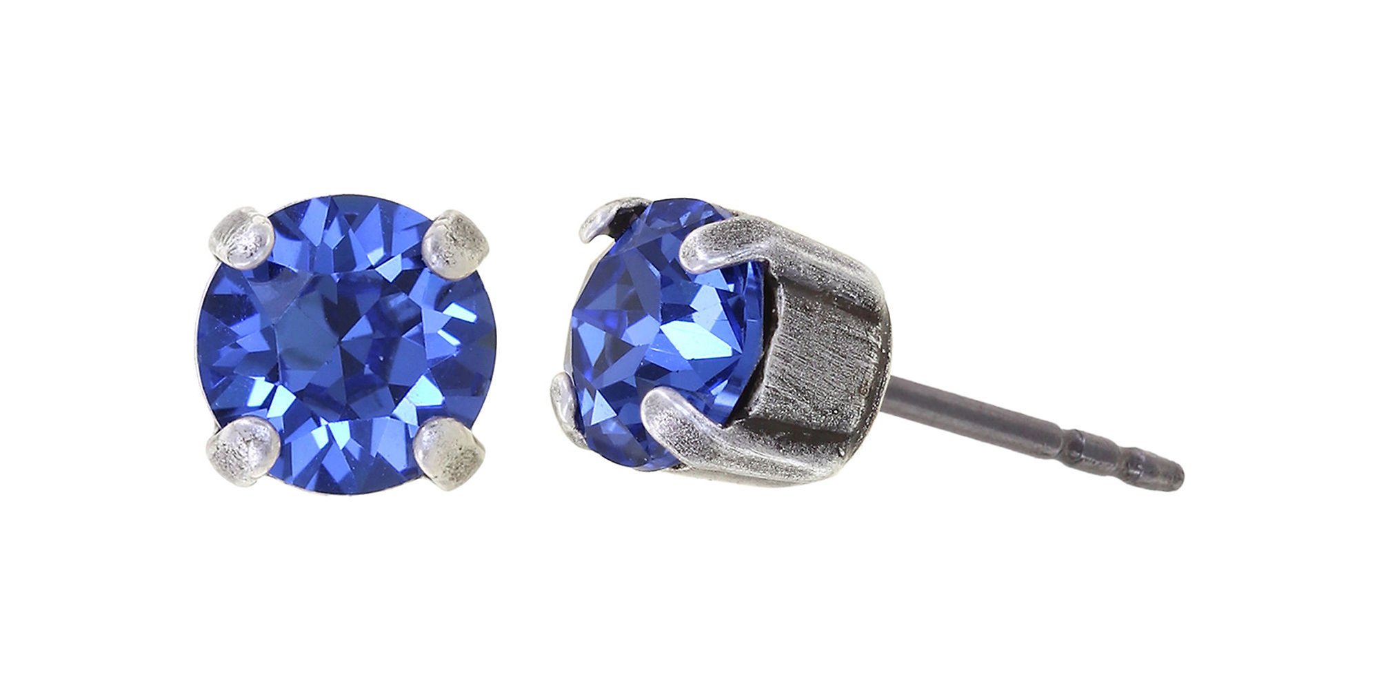 image pour Clou d'oreille Black Jack Bleu sapphire SS 29