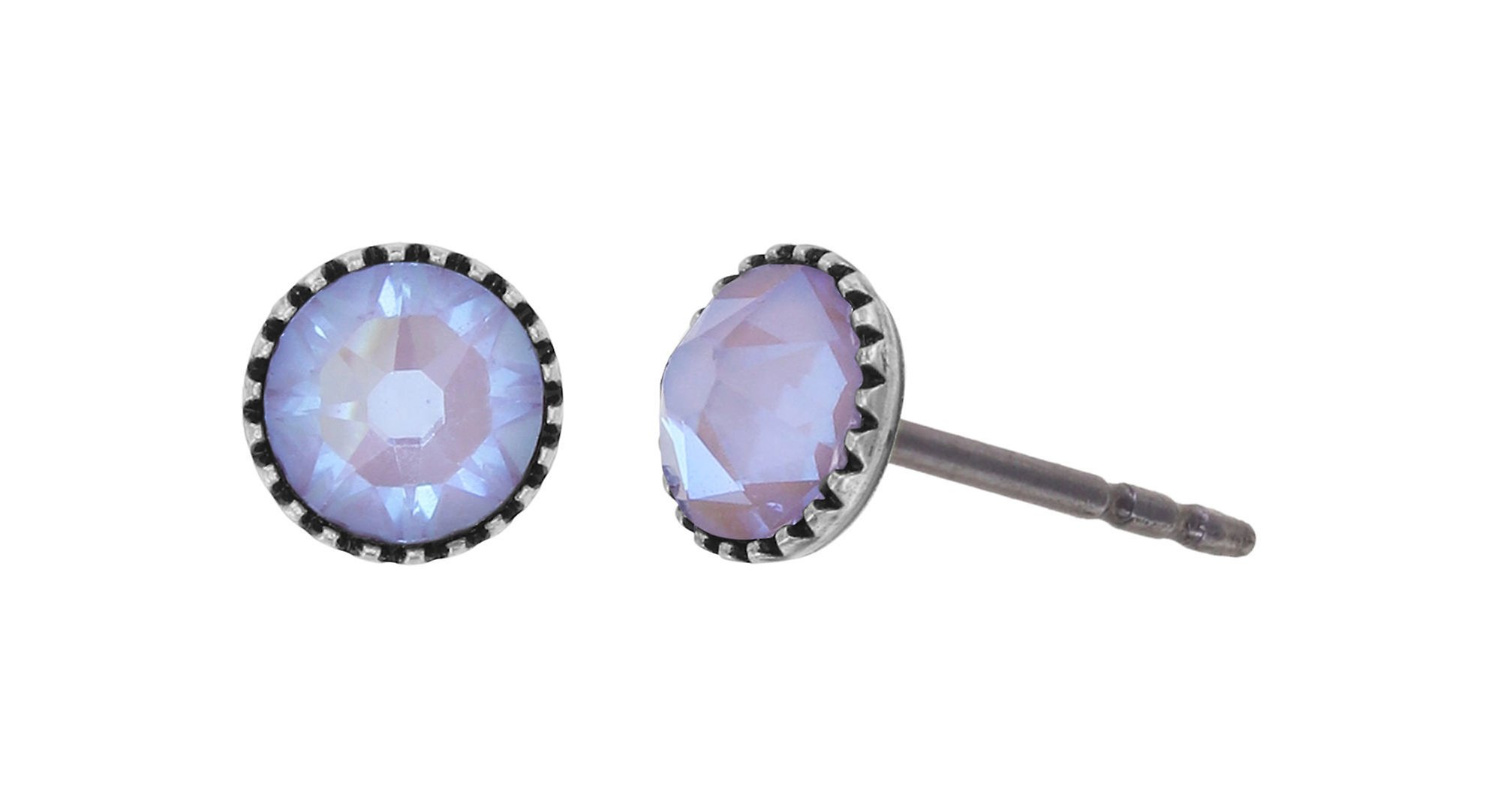 image pour Clou d'oreille plat Black Jack Lila crystal lavender de lite SS 20