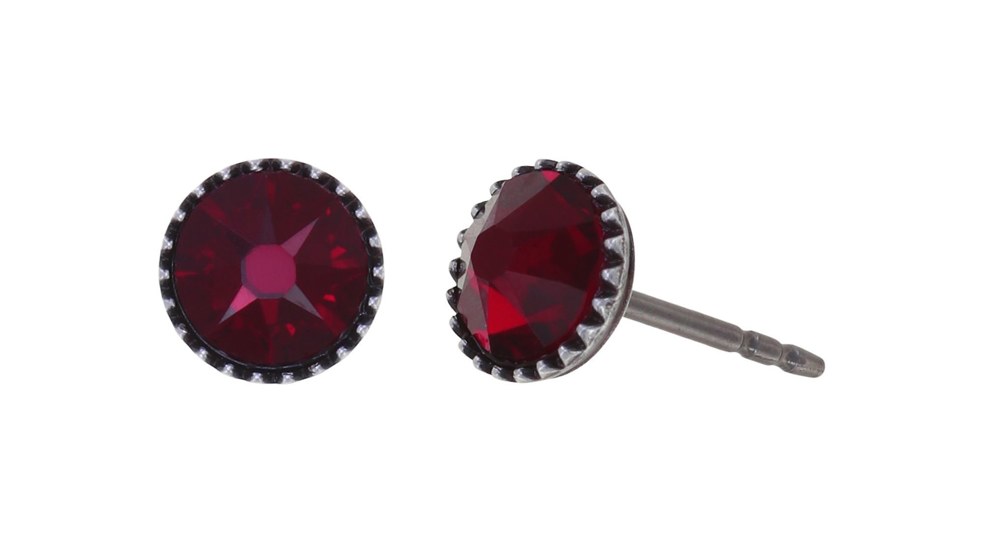 image pour Clou d'oreille plat Black Jack Rouge siam SS 20