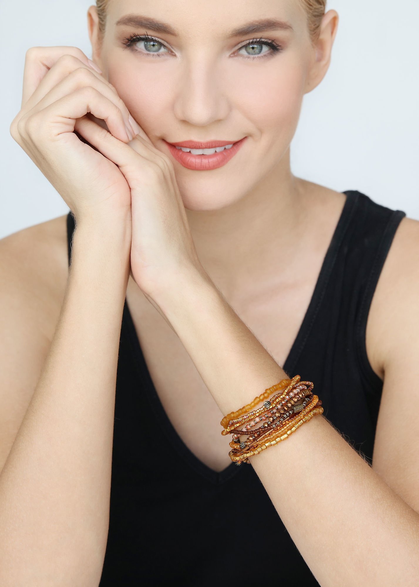 image pour Bracelet élastique Petit Glamour d´Afrique Jaune  