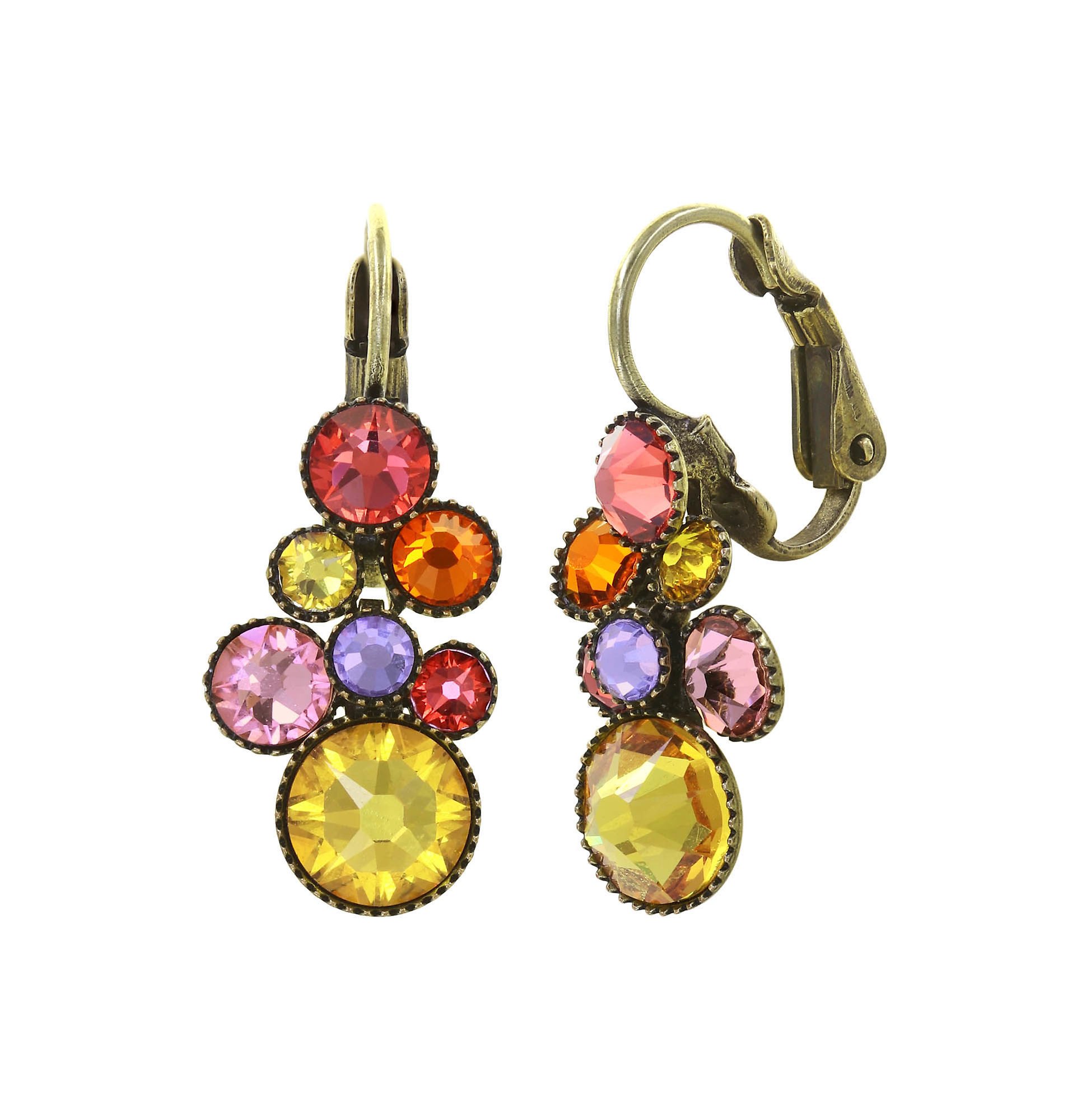 image pour Boucles d'oreilles Eurowire pendantes Water Cascade Orange / Lila  
