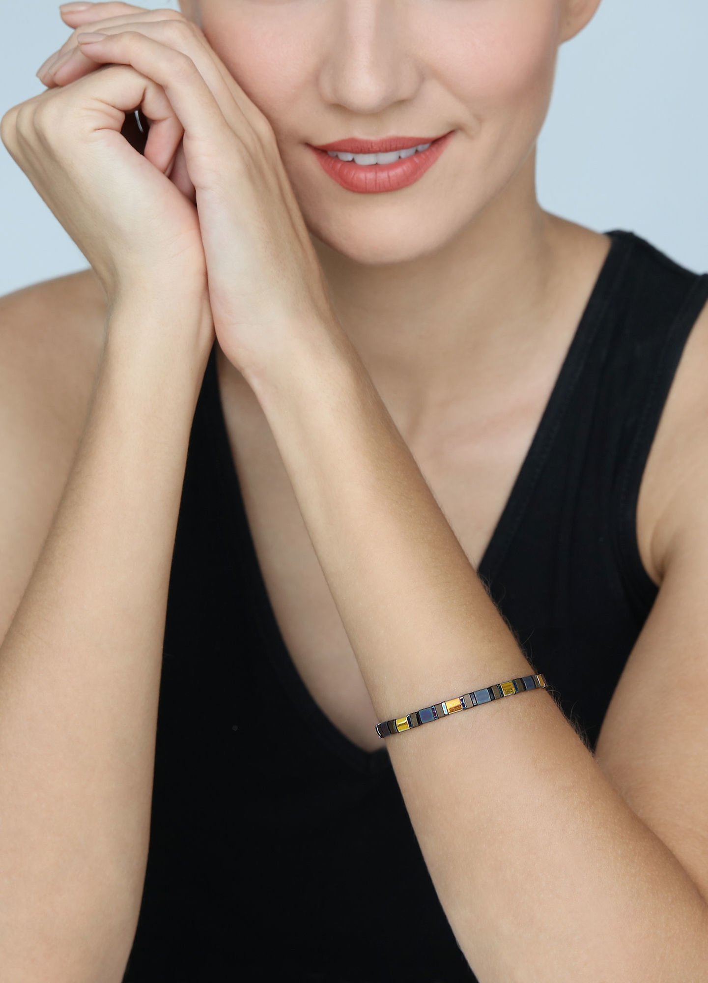 image pour Bracelet élastique Tilala Noir / Marron  