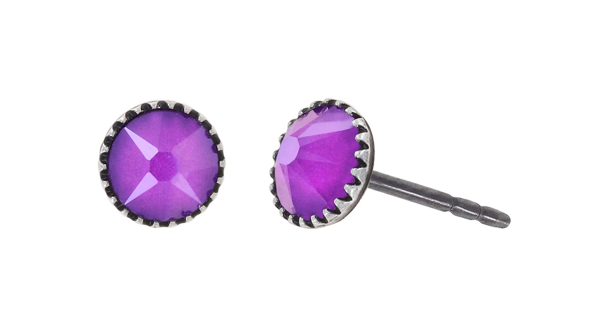 Bild für Ohrstecker flach Black Jack Lila crystal electric violet SS 20