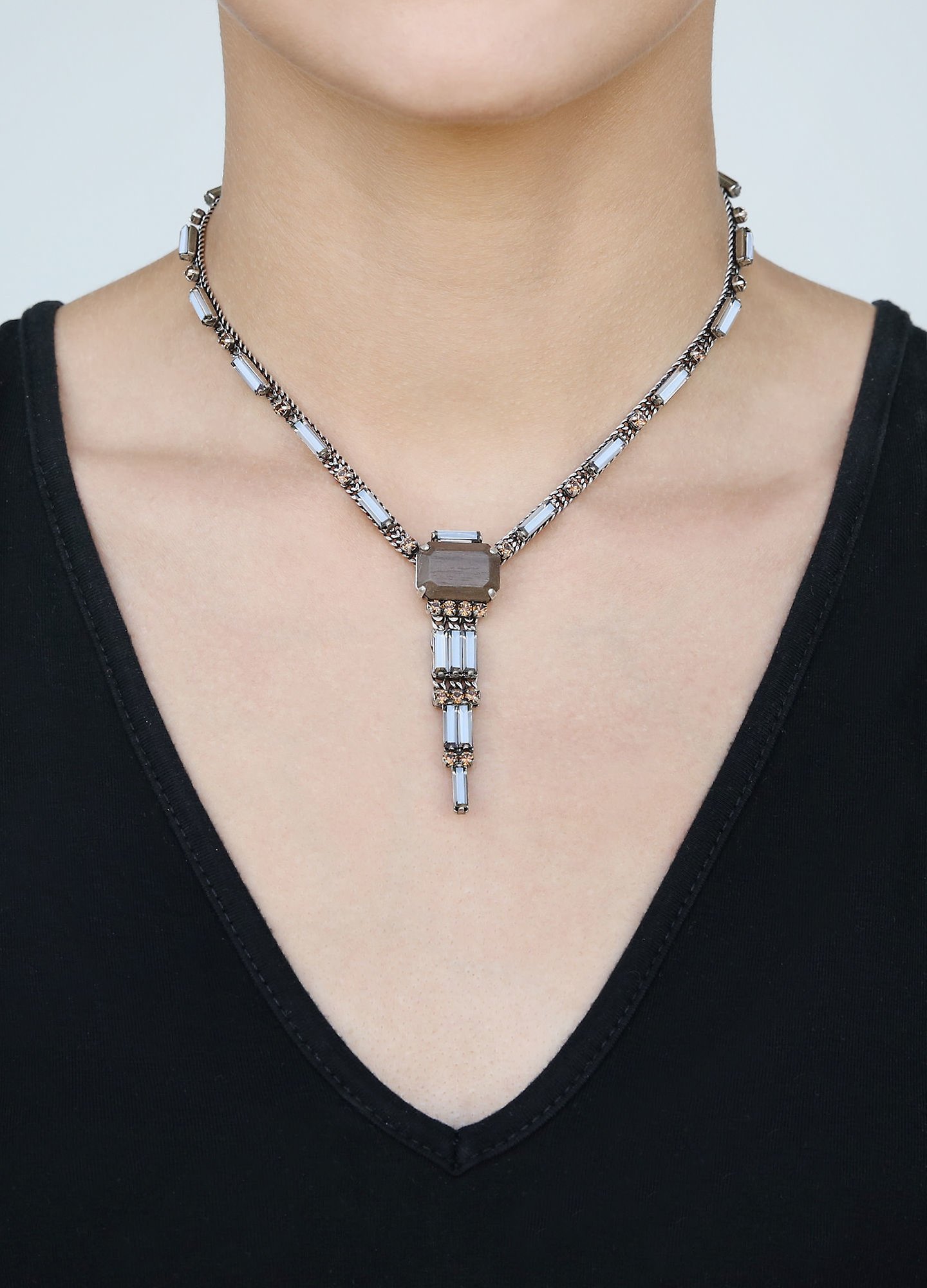 image pour Collier-Y For Tilda S Gris crystal satin 