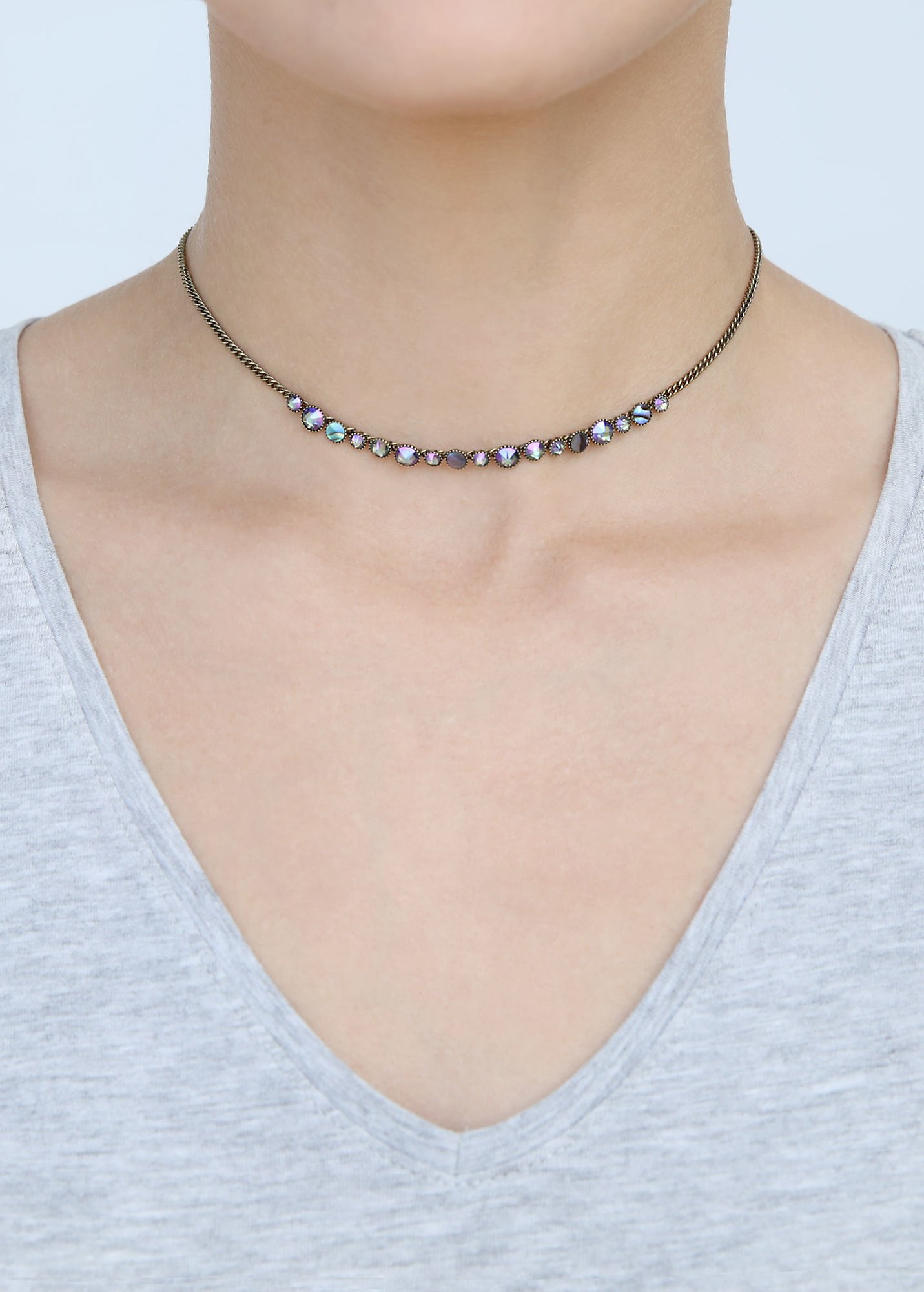 image pour Collier Water Cascade Vert / Lila  