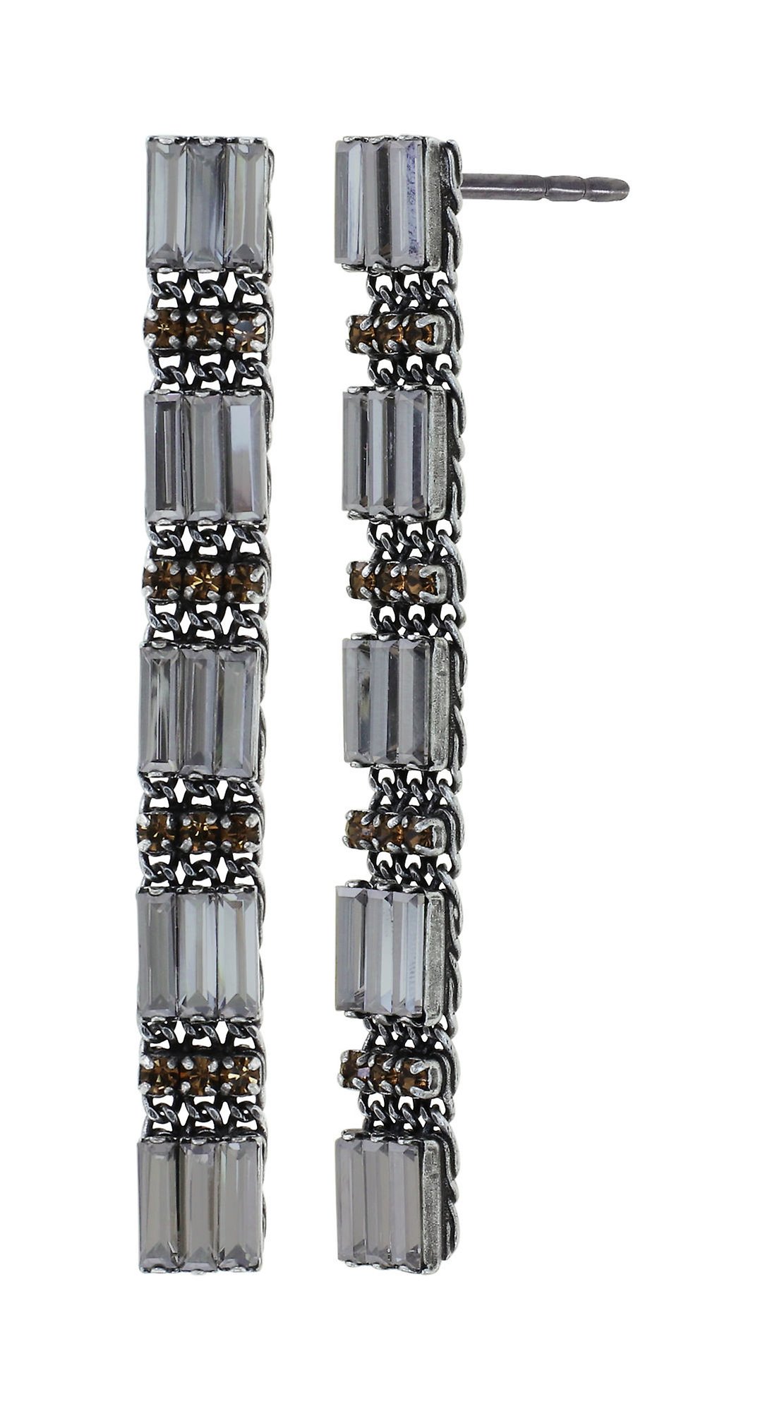 image pour Clou d'oreille pendant For Tilda S Gris crystal satin 