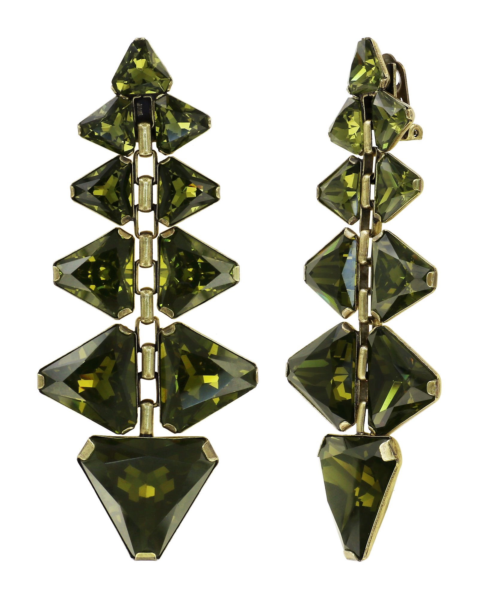 image for Earring Clip Dangling Star Trekking Green  