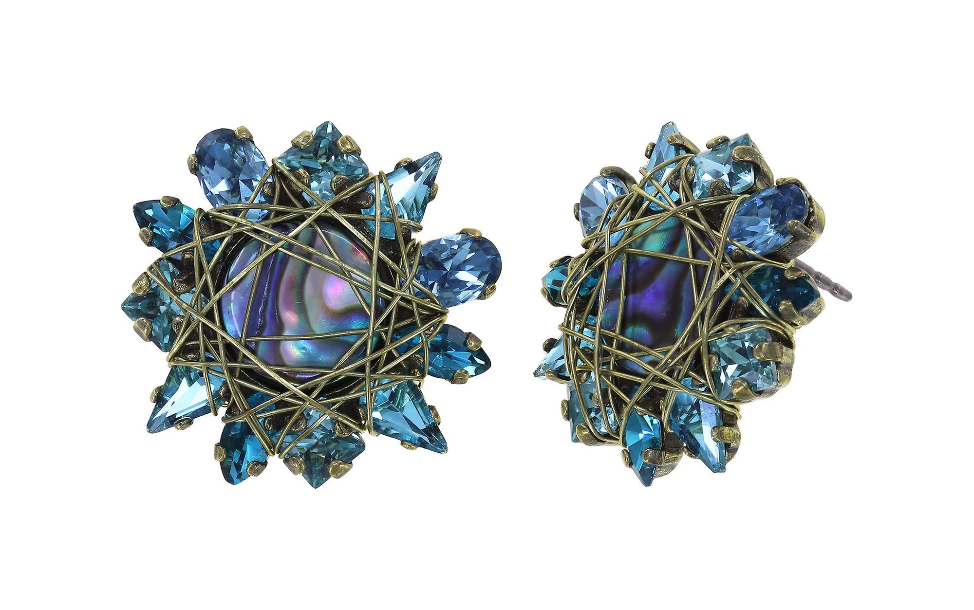 image for Earring Stud Cocktail at the Beach Blue / Green  size S