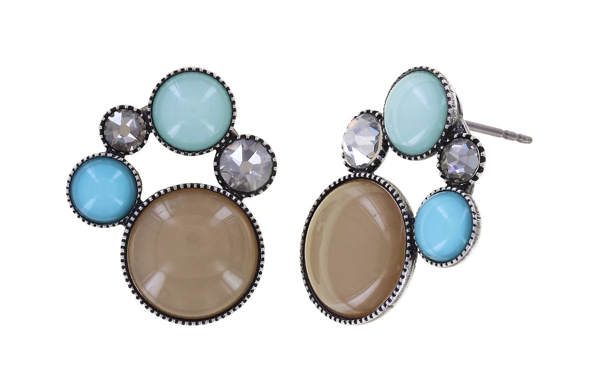 image for Earring Stud Shopping Drops Blue / Brown  