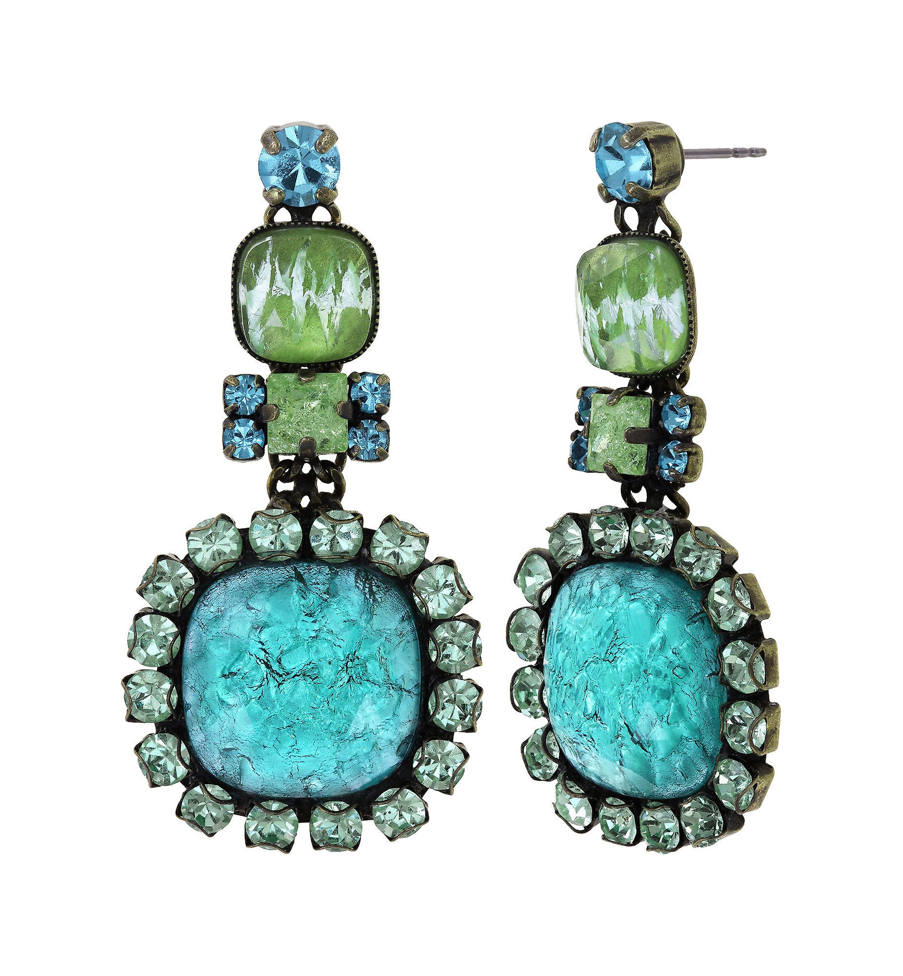 image for Earring Stud Dangling Tea with Taylor Blue / Green  size 2XL