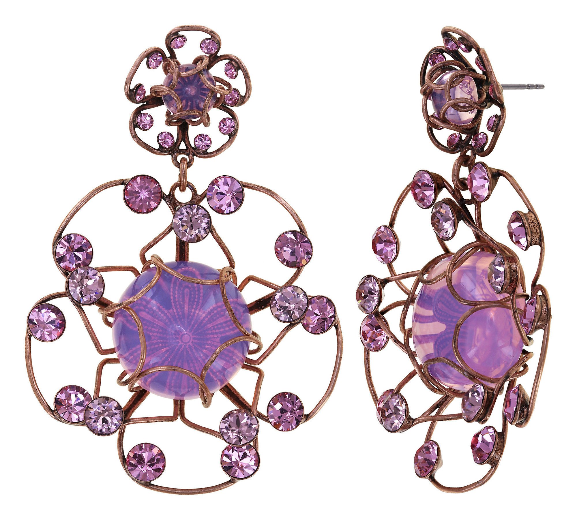 image for Earring Stud Dangling Verlorene Unschuld am Gartenzaun Pink  size XL