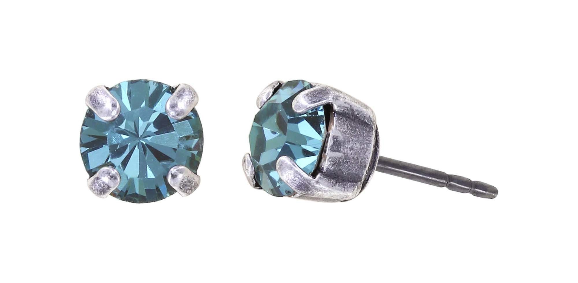 image pour Clou d'oreille Black Jack Bleu smoked sapphire SS 29