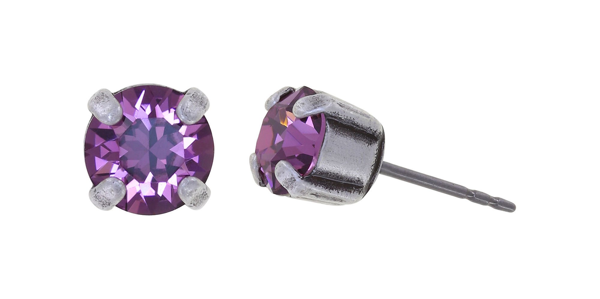 image for Earring Stud Black Jack Dark Rose iris SS 29