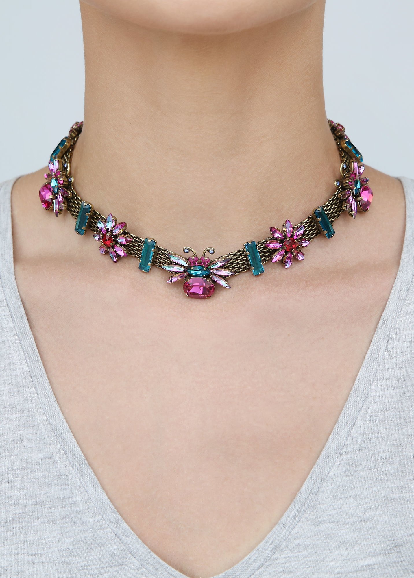 Bild für Halskette Collier Love Bugs Multi / Grün  